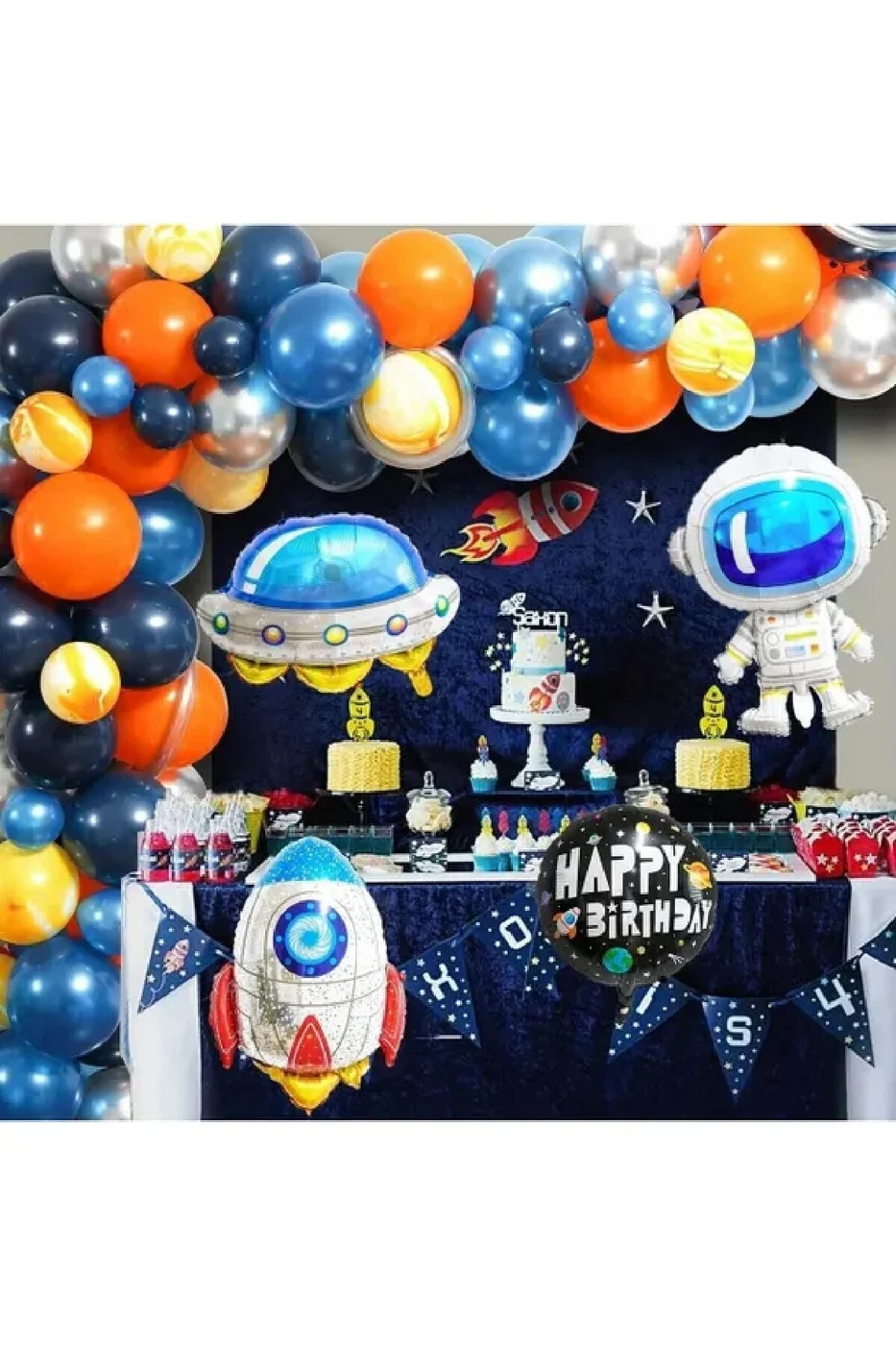 Uzay Temalı Doğum Günü Balon Set Doğum Günü Parti Set Süsü