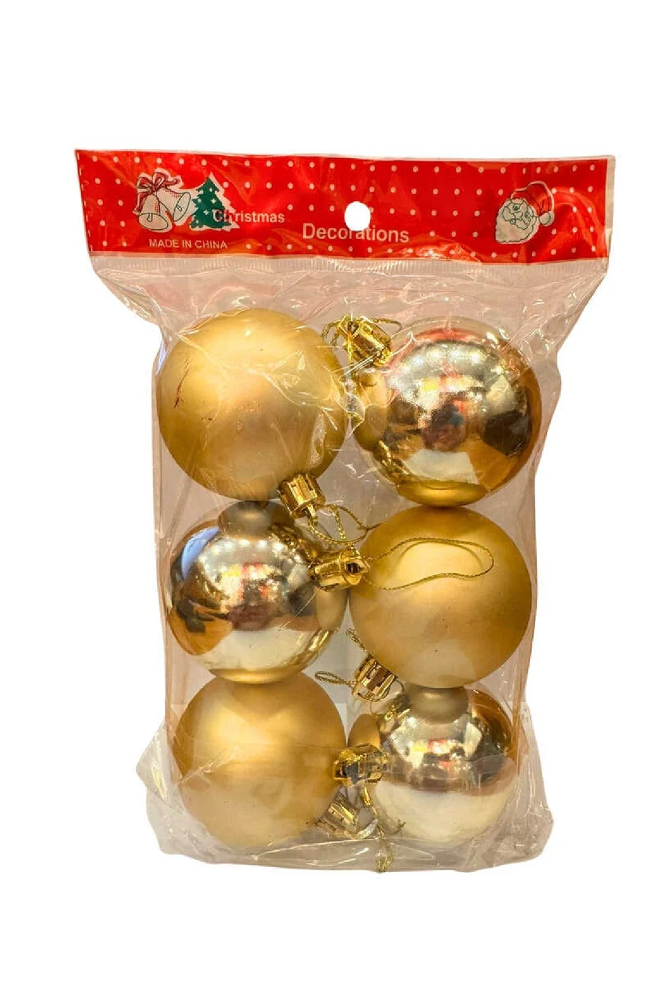 6 ADET CİCİ TOP YILBAŞI AĞAÇ SÜSÜ 6 CM gorsel 2