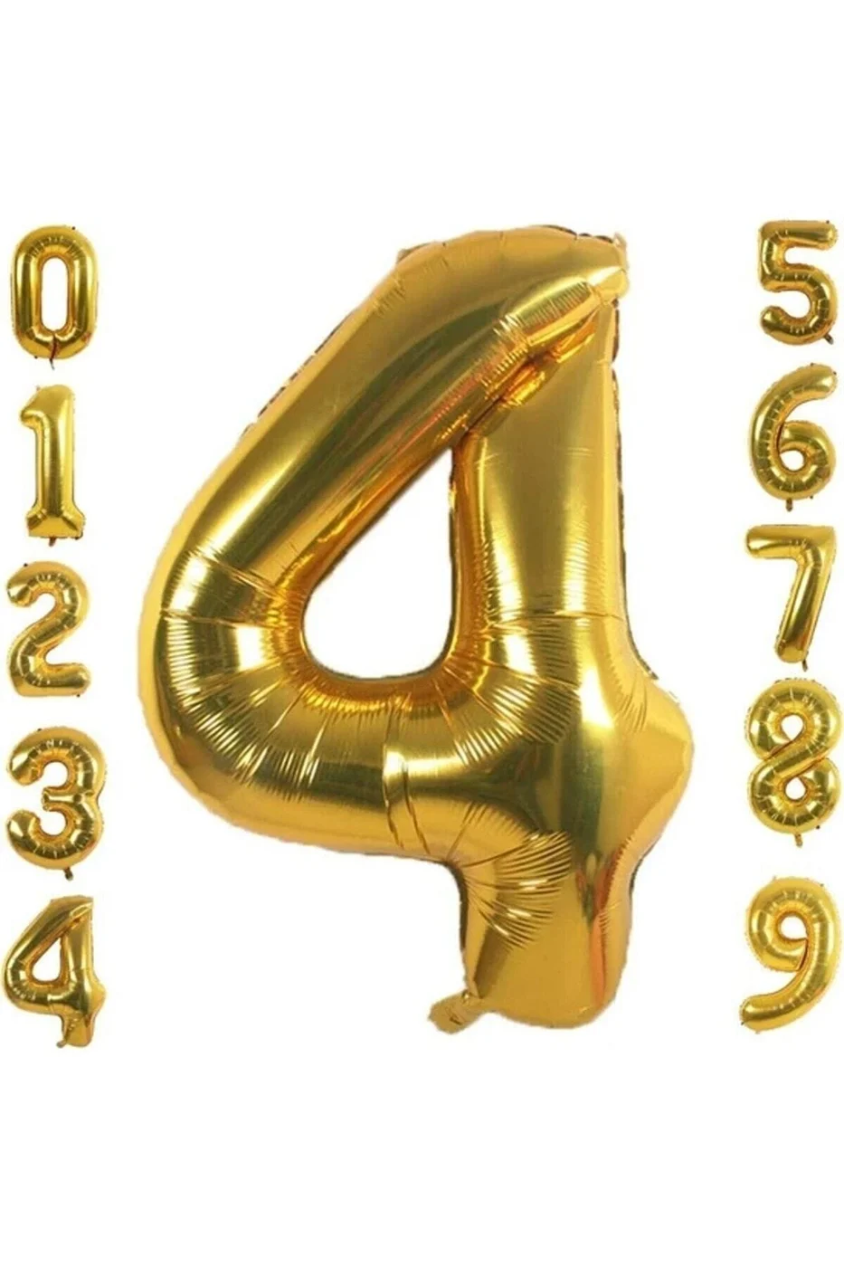 4 Yaş Rakam Folyo Balon Altın Renk 36 Cm 16 Inç -dogum Günü -parti-kutlama