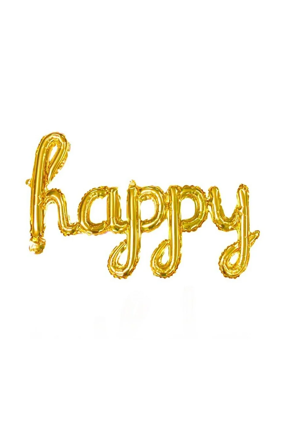 TEKLİ EL YAZILI HAPPY GOLD RENK FOLYO BALON