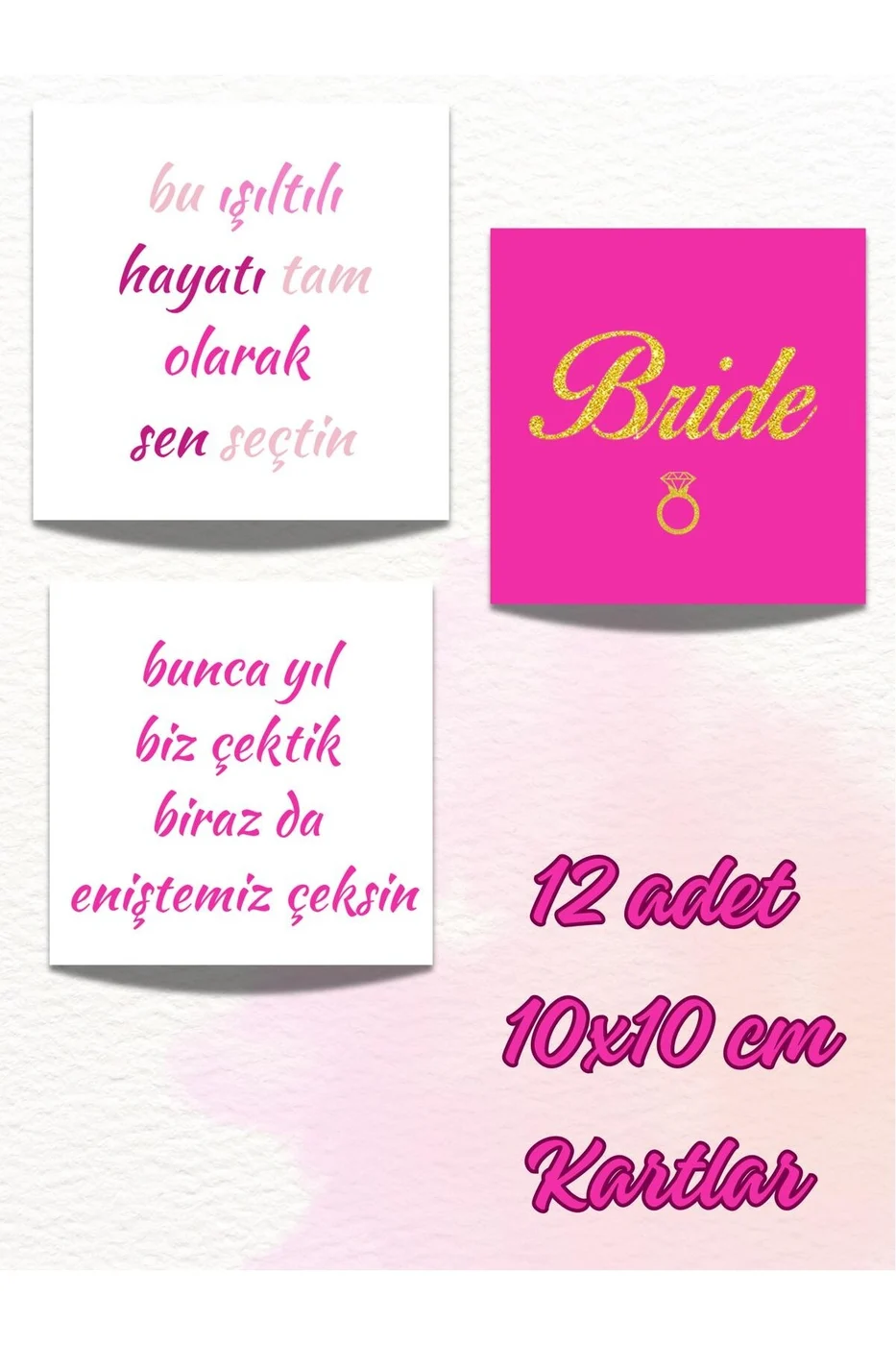 Bekarlığa Veda Partisi Motto 12 Adet Eğlenceli Kartlar Bride To Be Gelin gorsel 3
