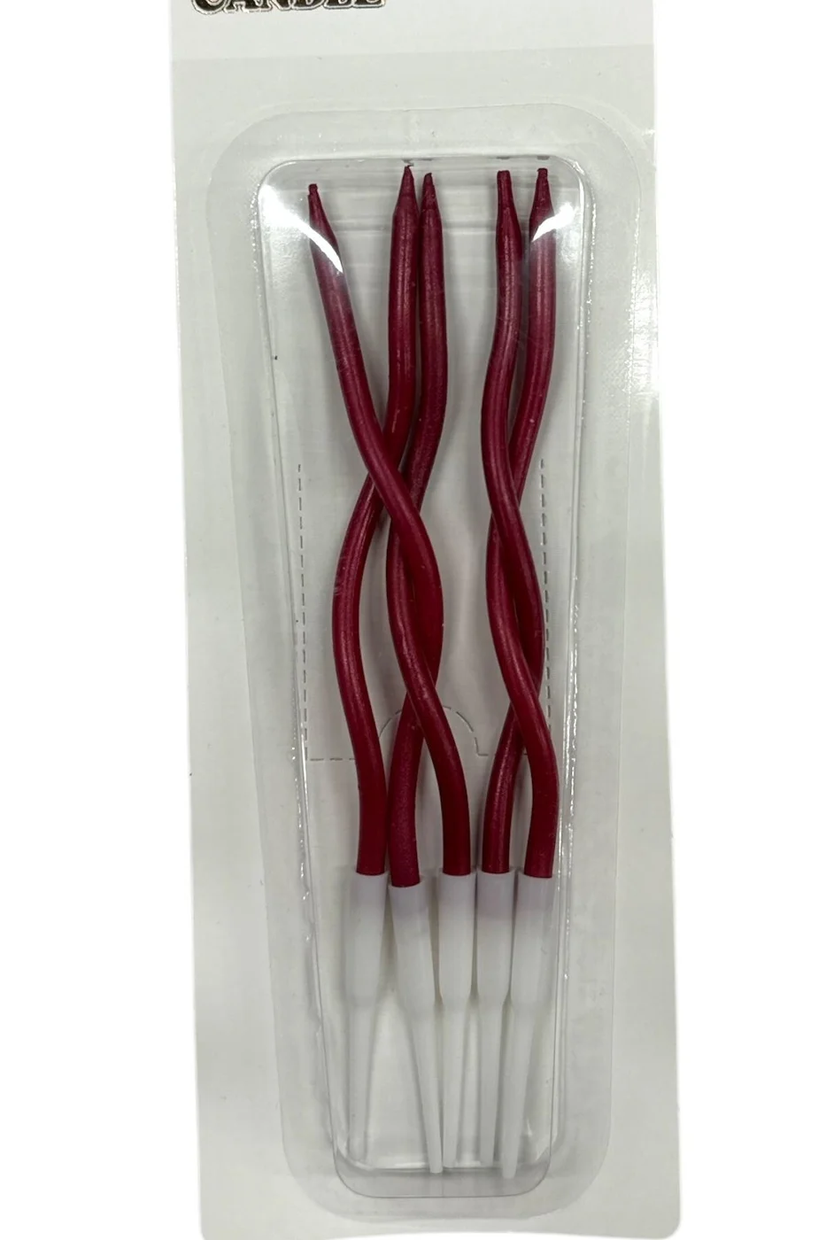 5 Lİ KIVRIMLI KIRMIZI MUM 15CM Pasta Mumu Spiral Kıvrık Mum gorsel 5