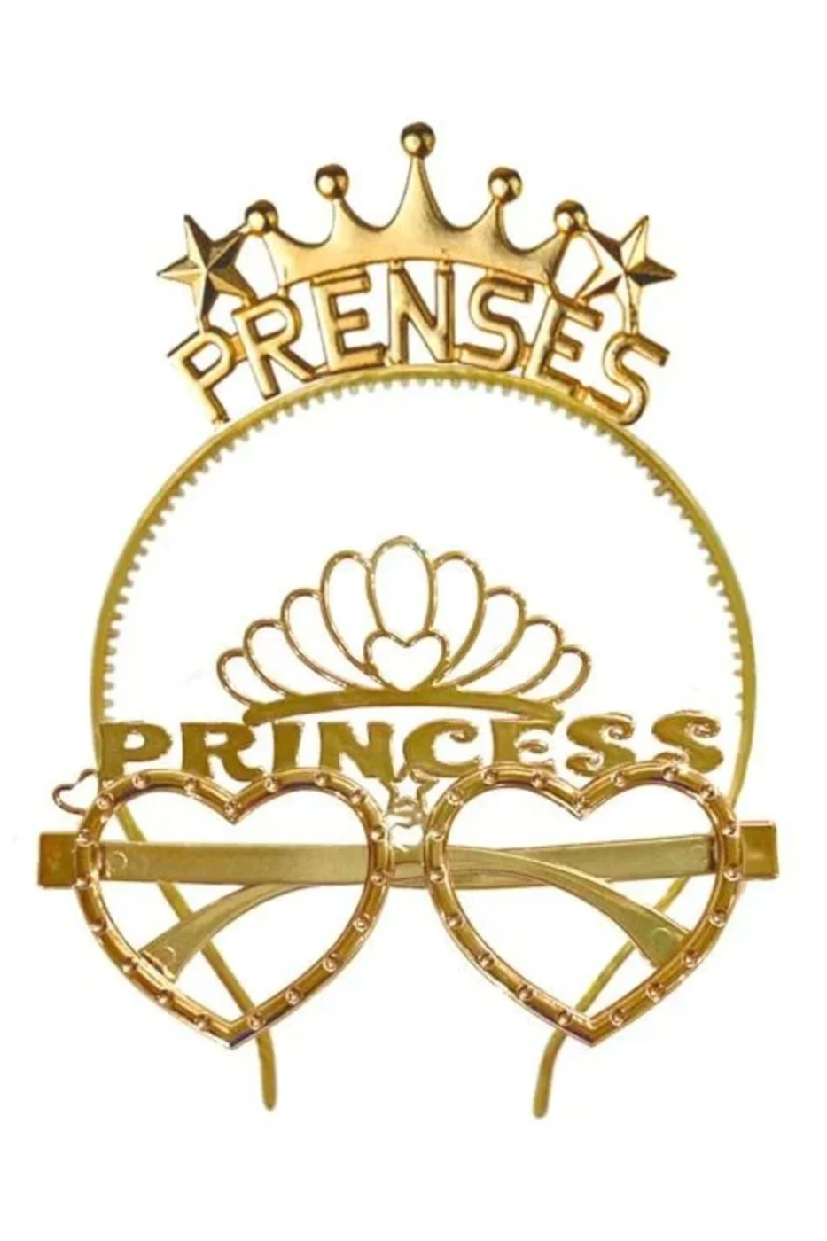 Gold Princess Tac Gözlük Seti Prenses Parti Aksesuar Taç Gözlük gorsel 5