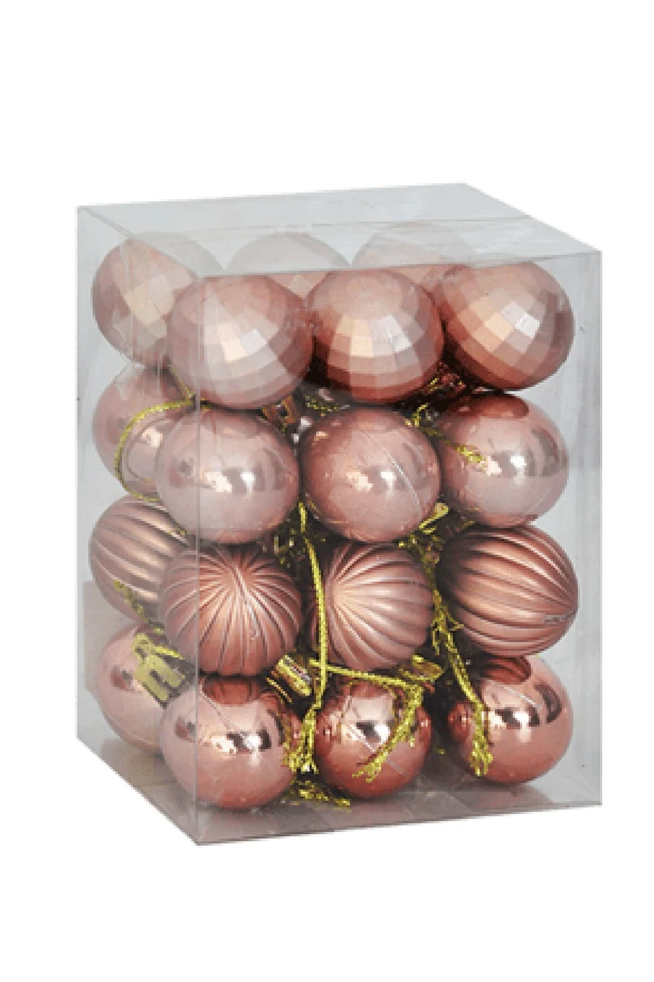 4cm Lüks Ağaç Süsleri Asorti 4 Model 24lü -Bronze Kırmızı Gümüş- Yılbaşı Ağaç Süs Topları gorsel 4