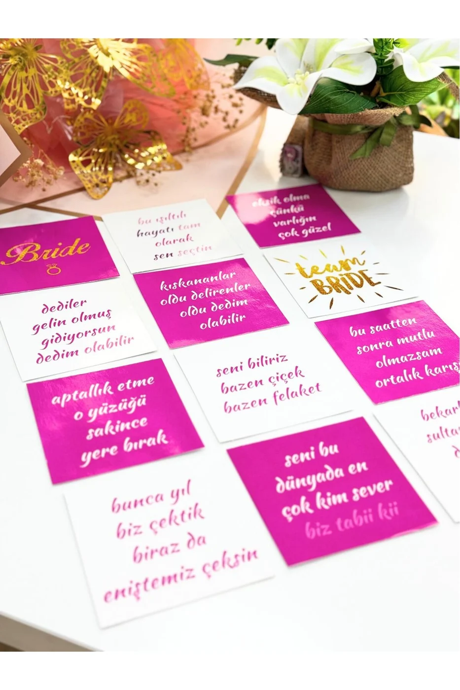 Bekarlığa Veda Partisi Motto 12 Adet Eğlenceli Kartlar Bride To Be Gelin gorsel 6