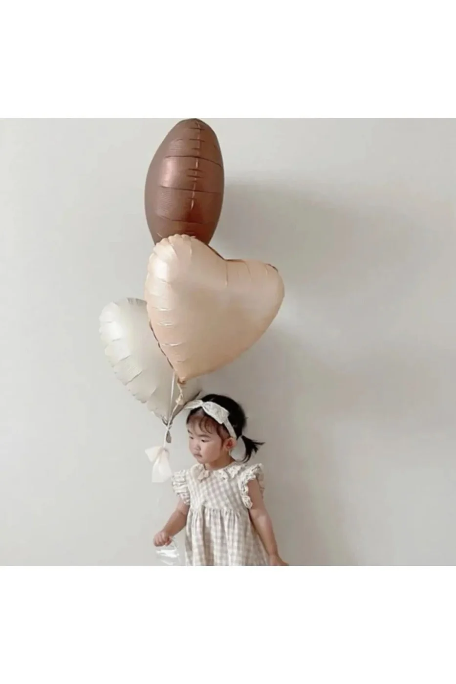 Kahve Retro Stin Renkler Balon Demeti 3 Lü Kalp gorsel 4