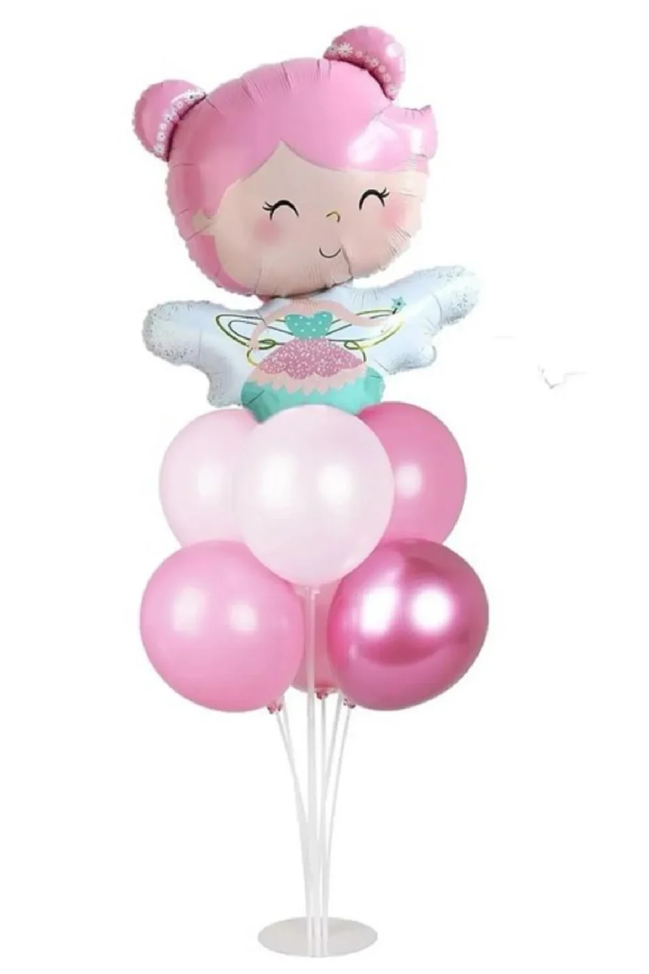 Kanatlı Peri Kız Folyo Balonlu Balon Standı Seti 7 li Doğum Günü Parti Seti Süsü gorsel 2