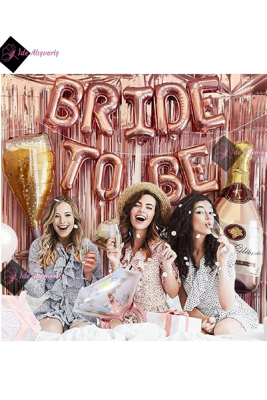 40 Balon Bride To Be Bekarlığa Veda Partisi Balon Süsleme Rose Gold gorsel 2