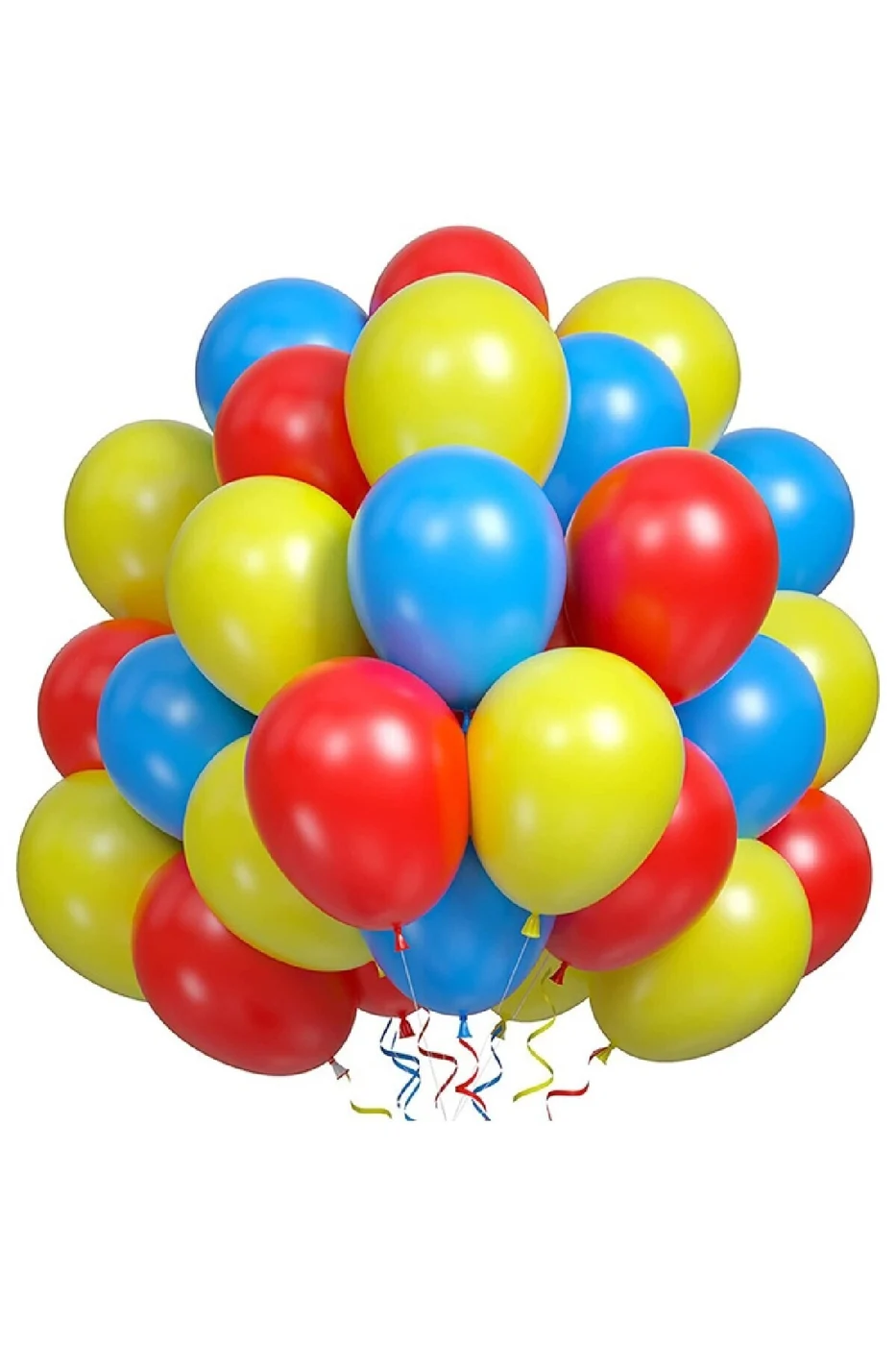 Sarı Kırmızı Mavi Renkli Balon Seti 30 adet gorsel 2