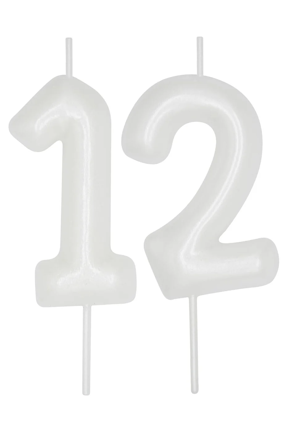 10(DEĞİŞİKLİK YAPILIR) YAŞ PARLAK İNCİ BEYAZI ŞIK MUM 12 CM