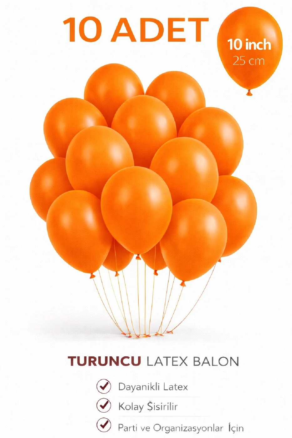 10 Adet Latex Balon 10 İnç Parti Balonu Doğum Günü Süsleme Balonu