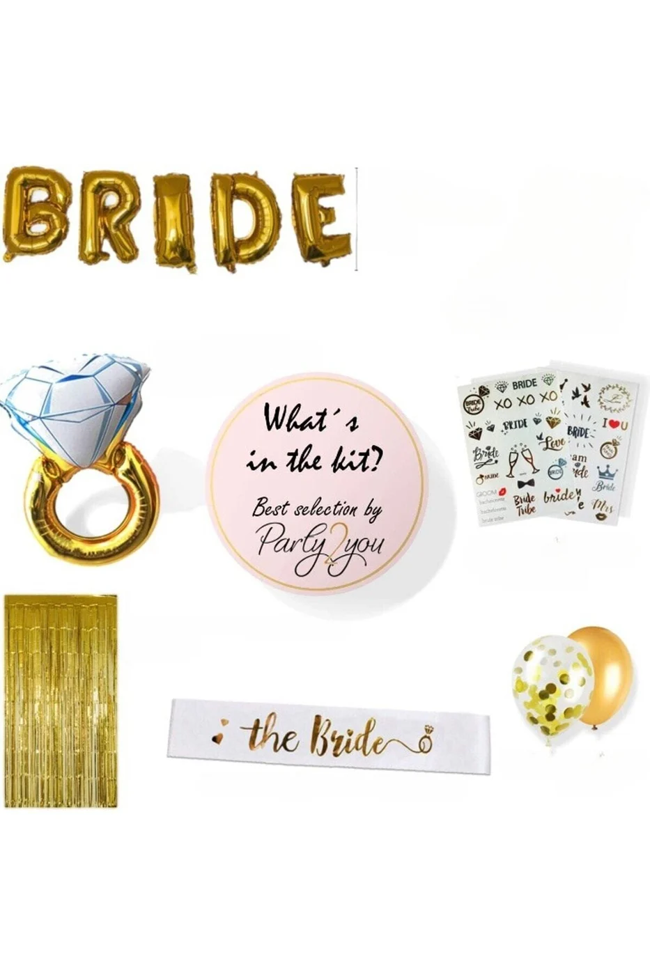 Bride To Be Bekarlığa Veda Partisi Balon Süsleme Gold- Bride To Be Parti Seti gorsel 2