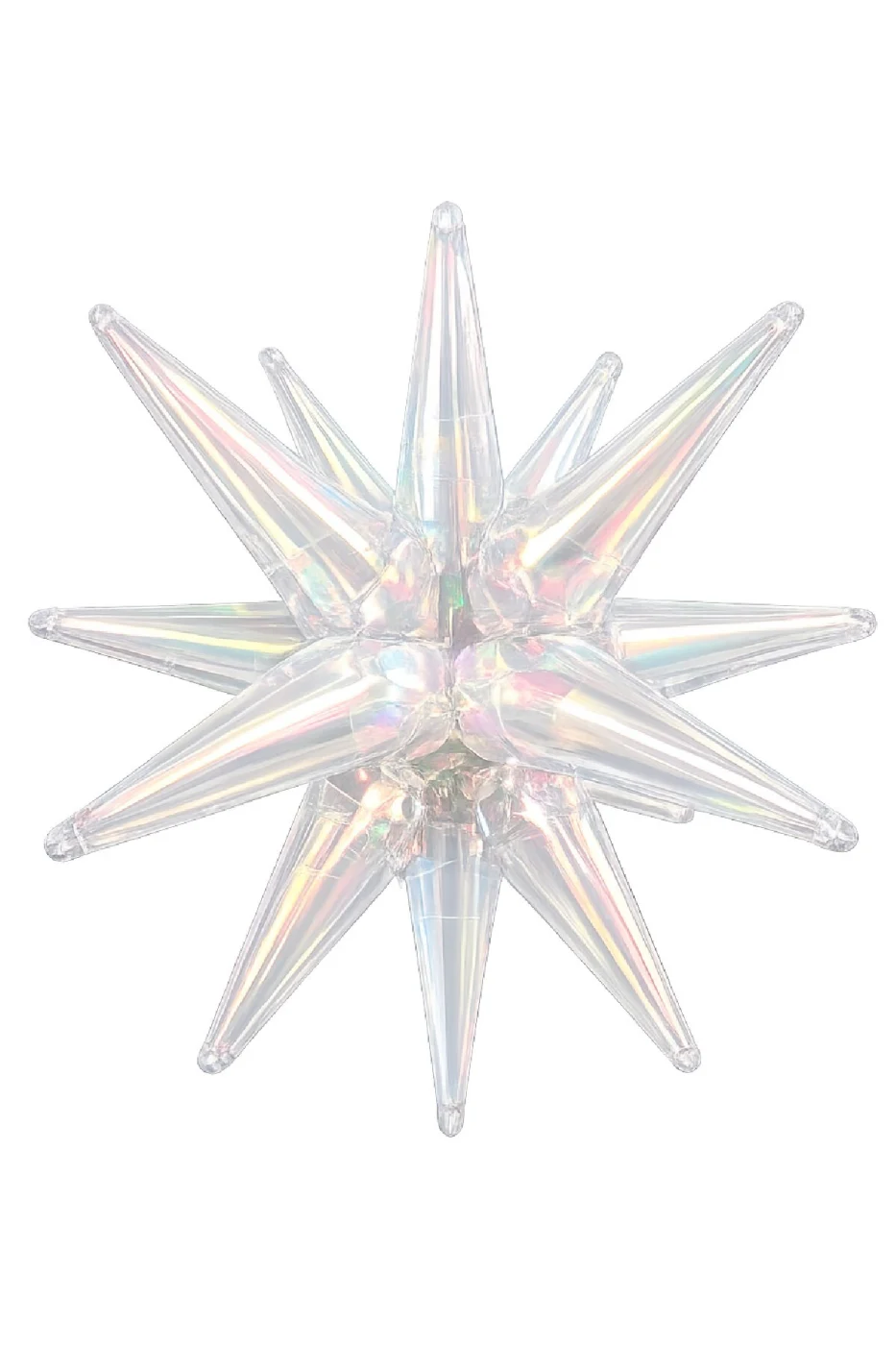 22 İnç Holografik 3D Kutup Yıldız Folyo Balon Neon (Renk) Parti Süsü Helyum Uyumlu 56 cm gorsel 5