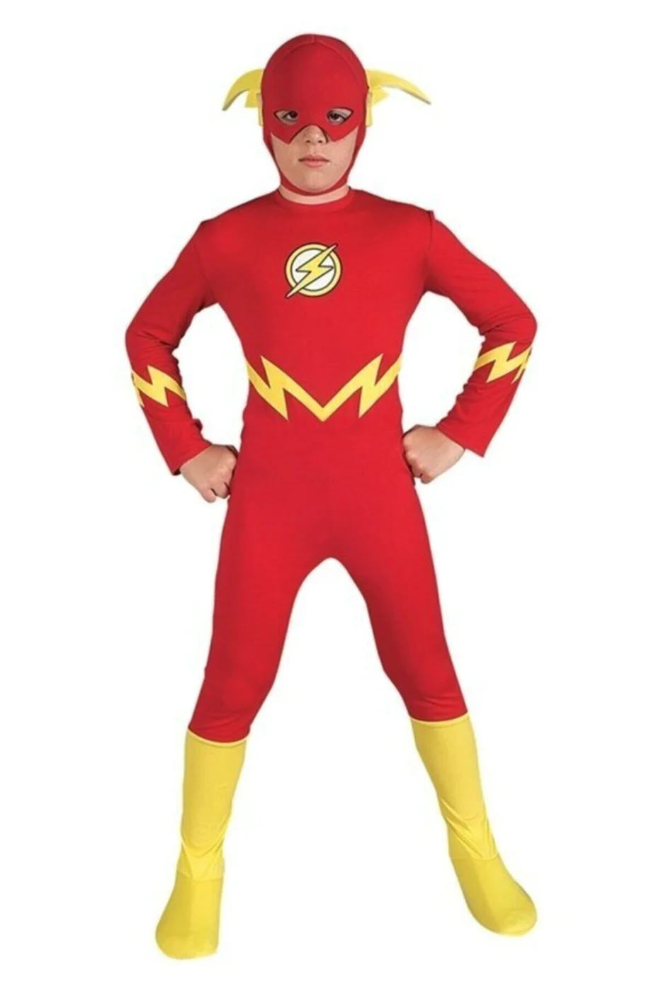 Unisex Çocuk Kırmızı Flash Kostümü + Flash Çerçeveli Poster Tablo Model-1