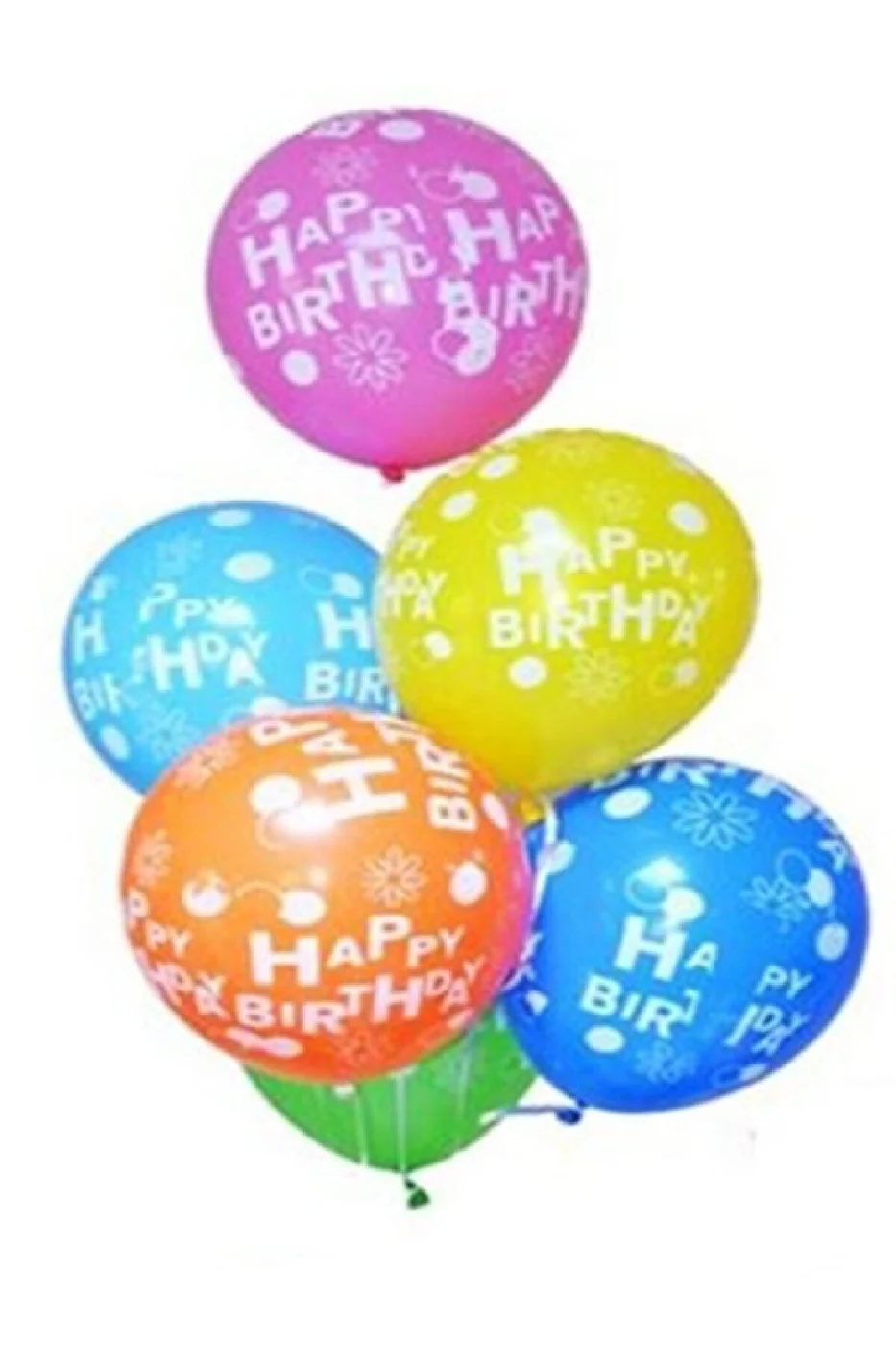 10 ADET Happy Birthday Karışık Renkli Balon