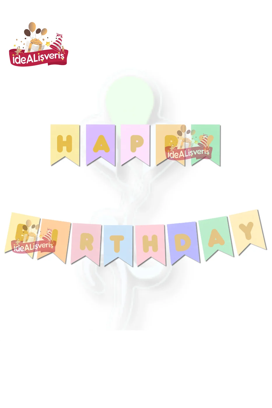 Happy Birthday Gold Varaklı Banner Doğum Günü Yazısı