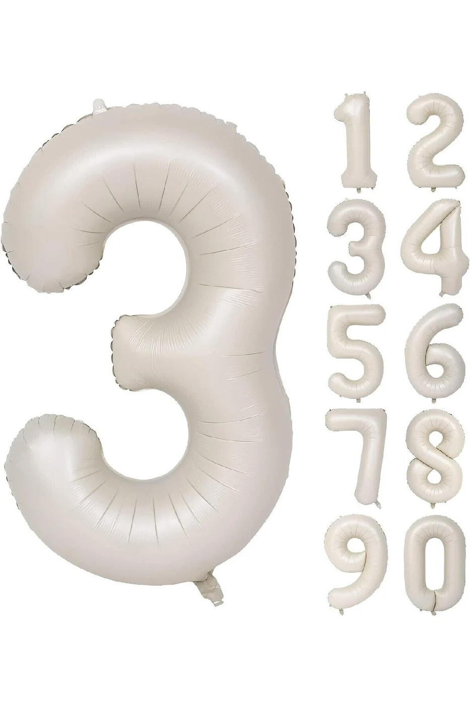 3 Yaş 74 Cm Krem Yaş Folyo Balonu gorsel 3