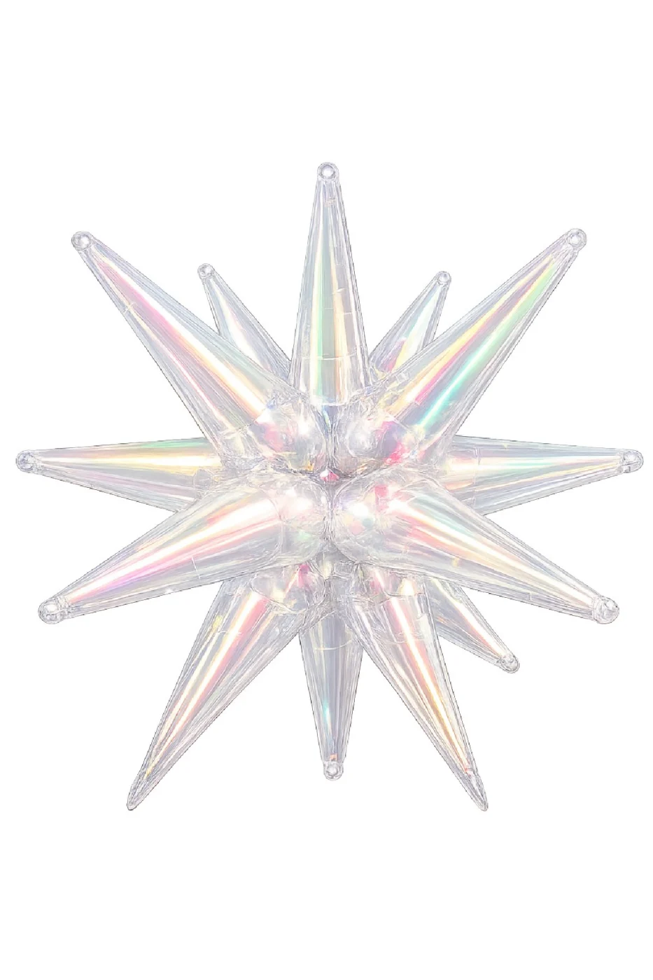 22 İnç Holografik 3D Kutup Yıldız Folyo Balon Neon (Renk) Parti Süsü Helyum Uyumlu 56 cm