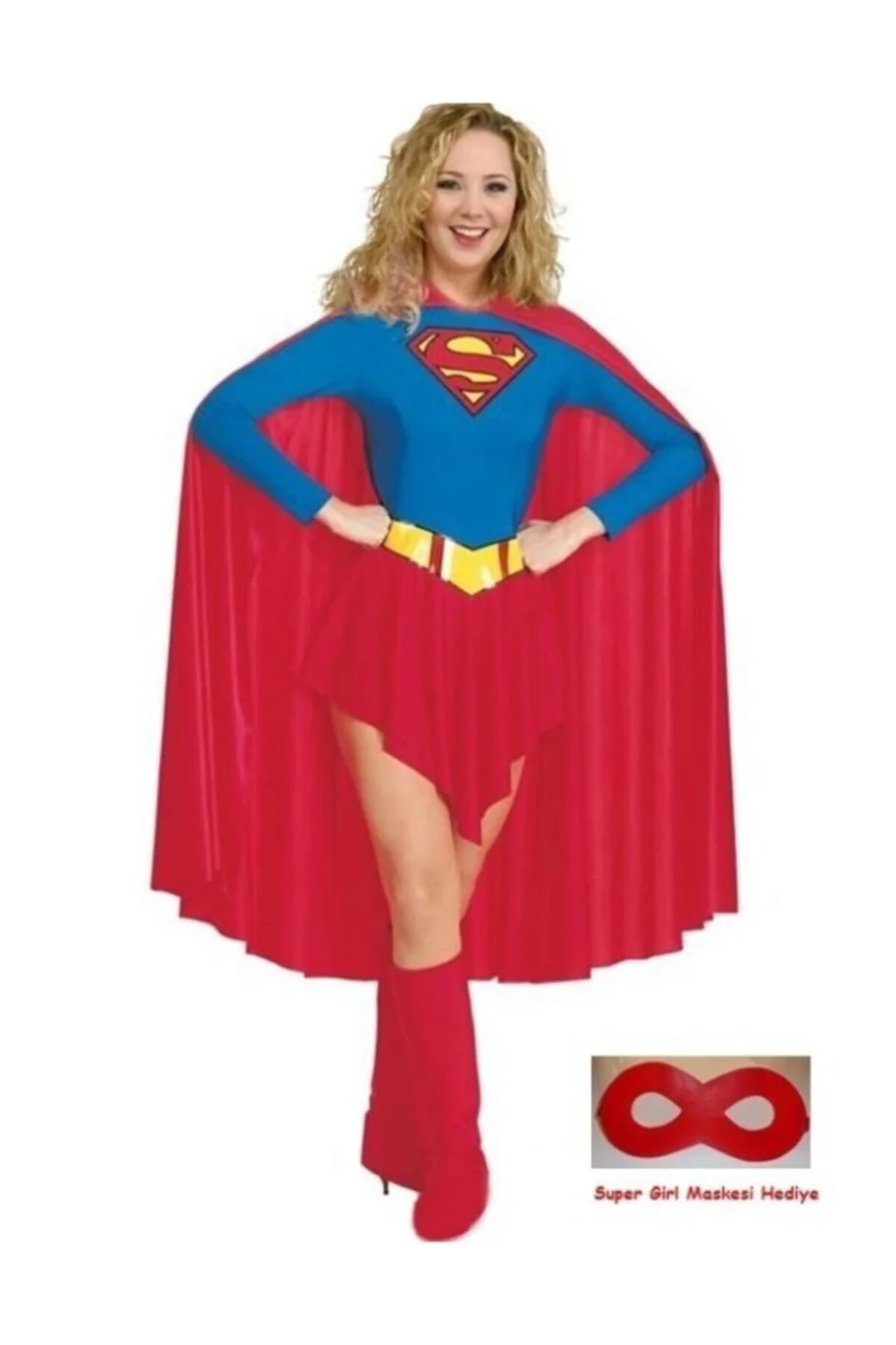 Super Girl Kostümü Yetişkin