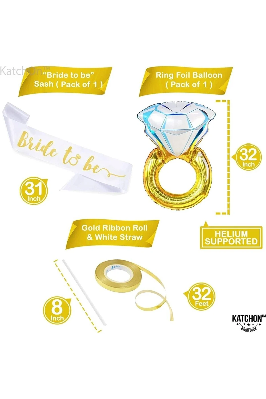 Gold Bride To Be Partisi Süslemeleri Bekarlığa Veda Partisi Süslemeleri Yüzük Folyo Kuşaklı gorsel 3