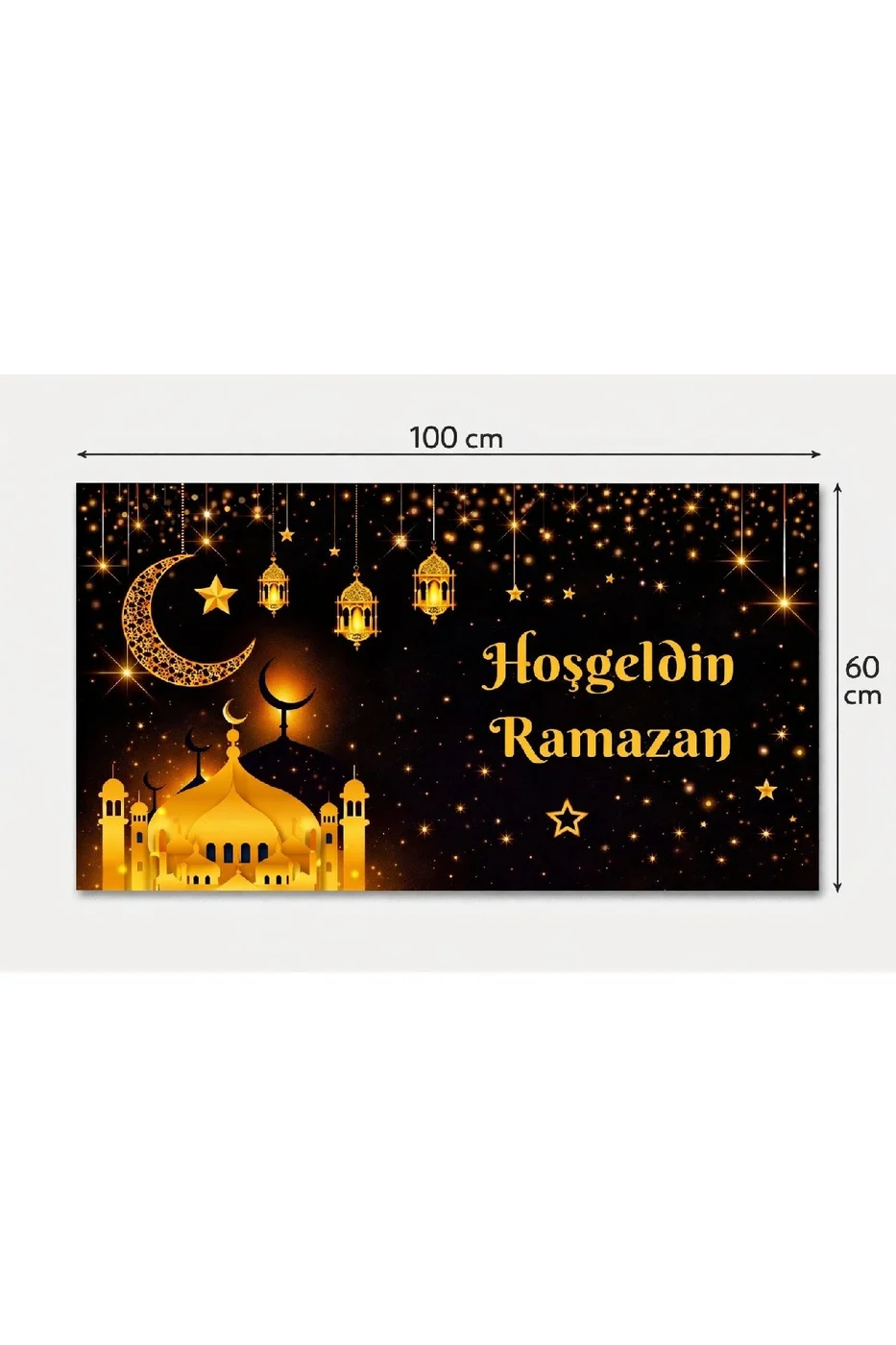 Hoşgeldin Ramazan Temalı Doğum Günü Afişi ArkaFonu 60x100 Vinil Branda Pankart Ramazan Afişi Süsü gorsel 4