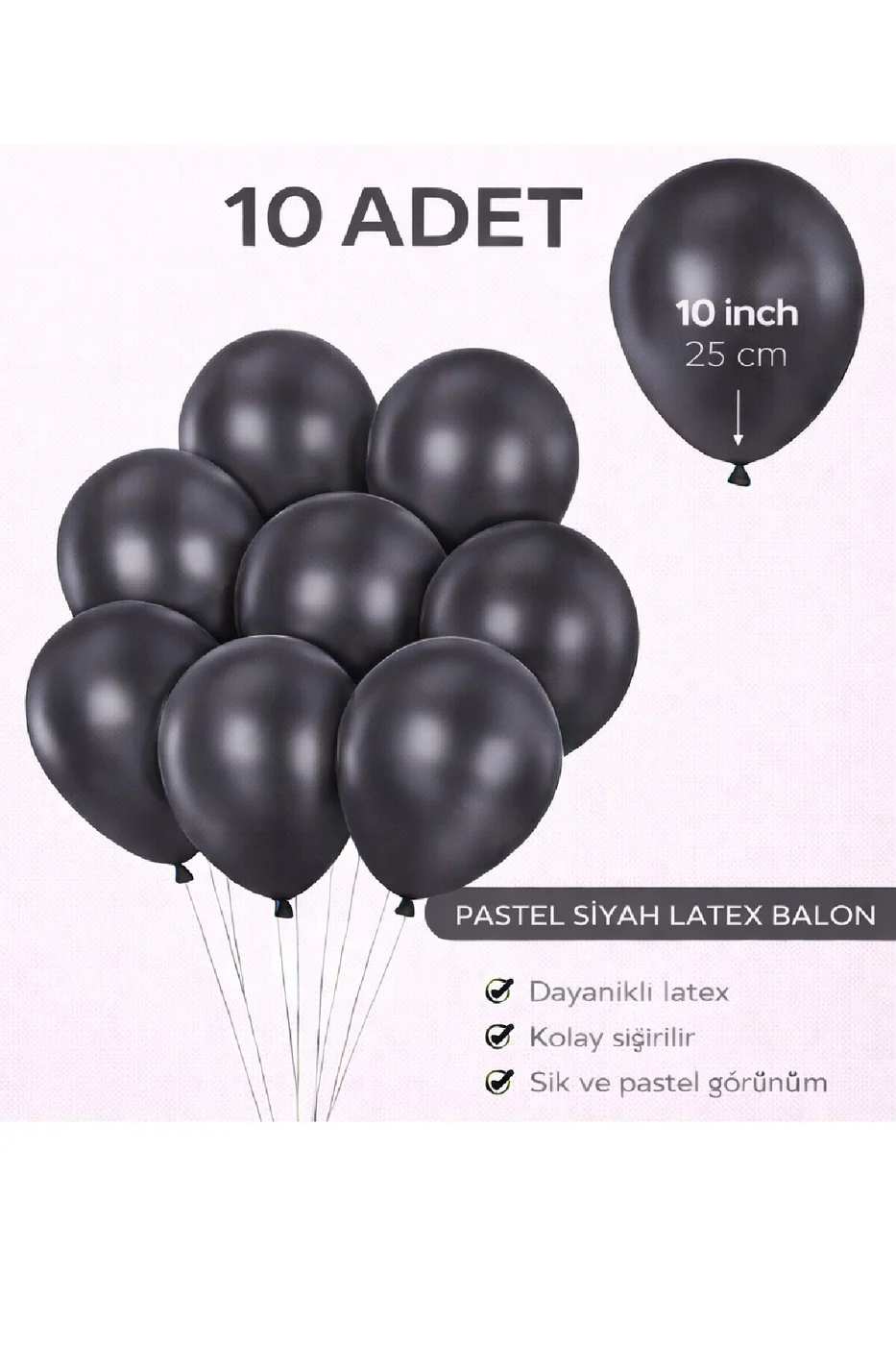 10 Adet Latex Balon 10 İnç Parti Balonu Doğum Günü Süsleme Balonu