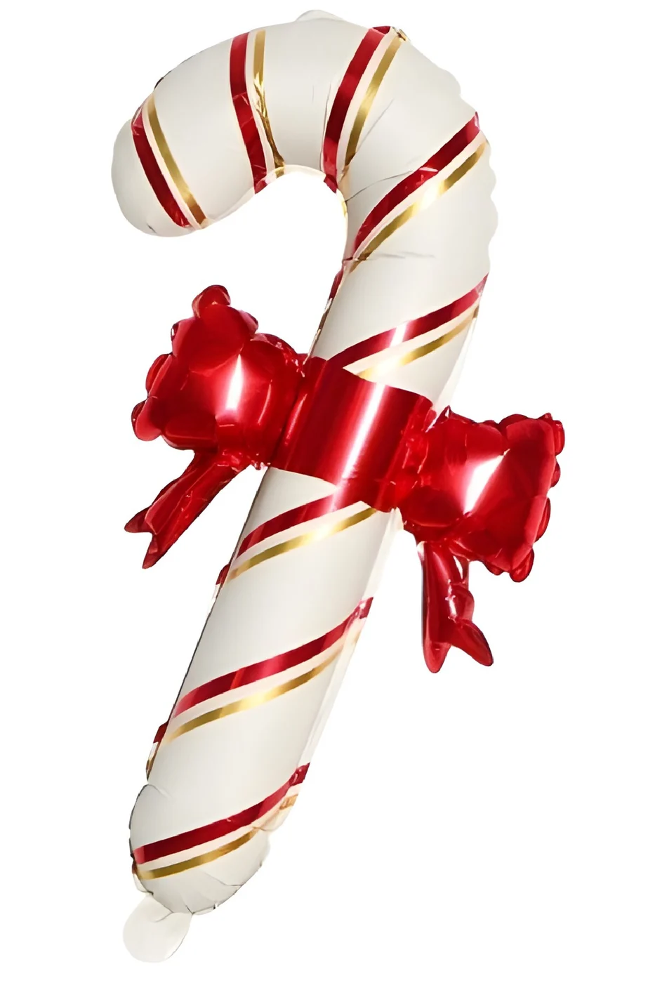 Kurdeleli Baston Folyo Balon Yılbaşı Balon Süsü 65-37 cm
