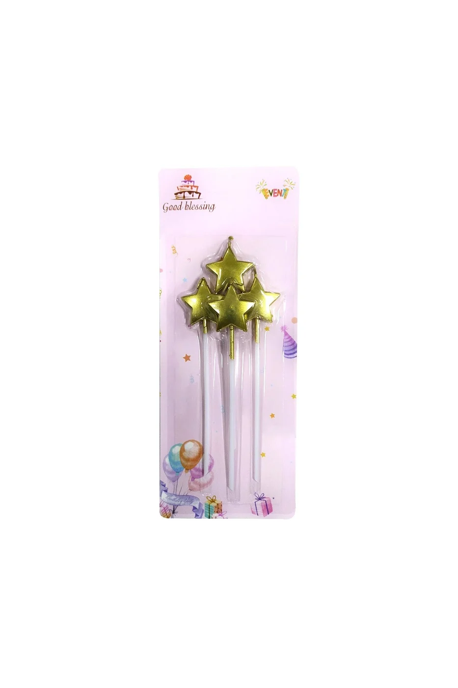 4 LÜ ÇUBUKLU YILDIZ GOLD MUM 13.5CM