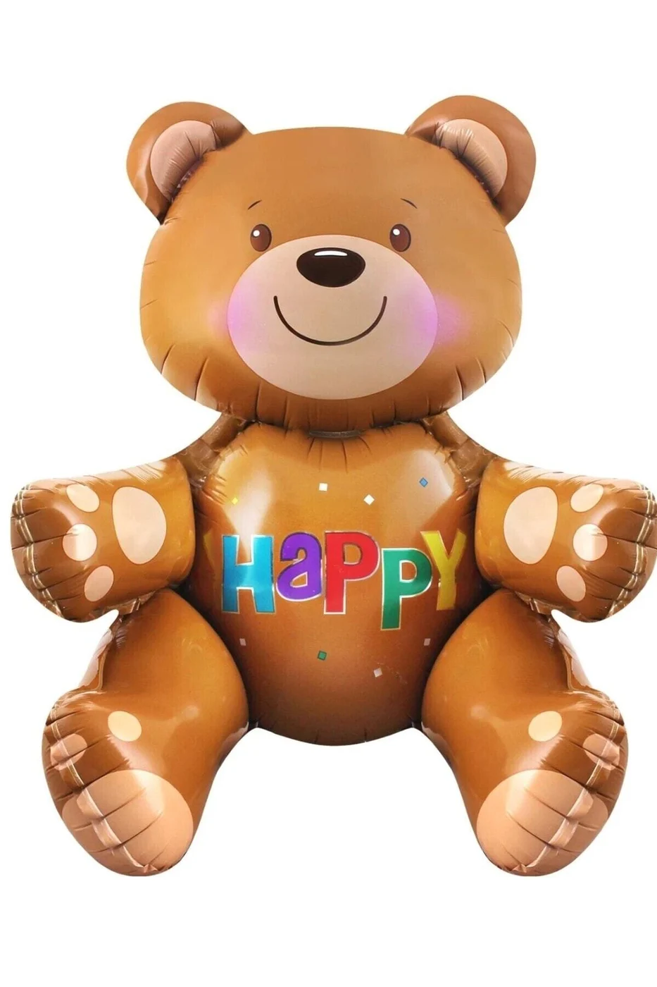 Happy Yazılı Oturan Ayı Folyo Balonu gorsel 4