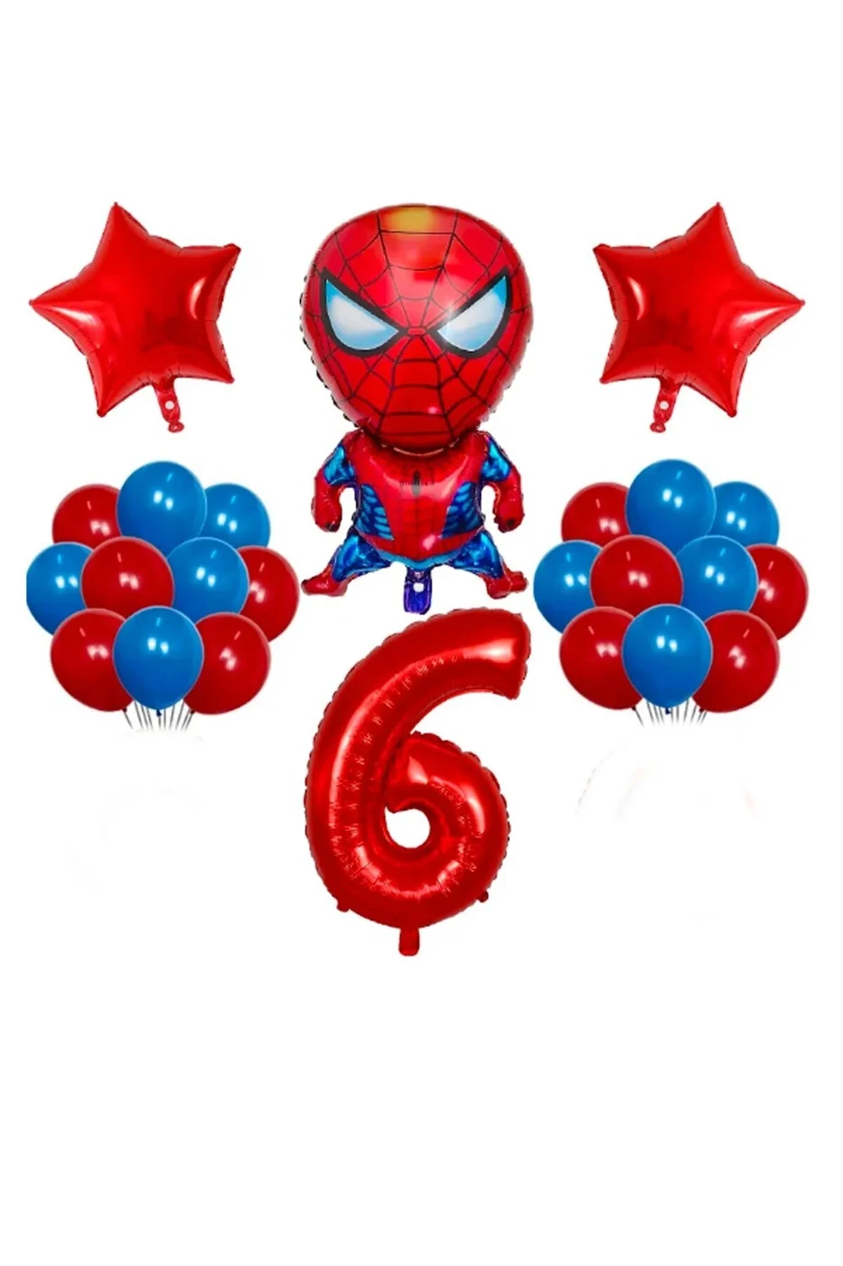 Kırmızı Rakamlı Balon Seti Örümcek Adam Temalı Balon Doğum Günü Parti Seti Süsü gorsel 2