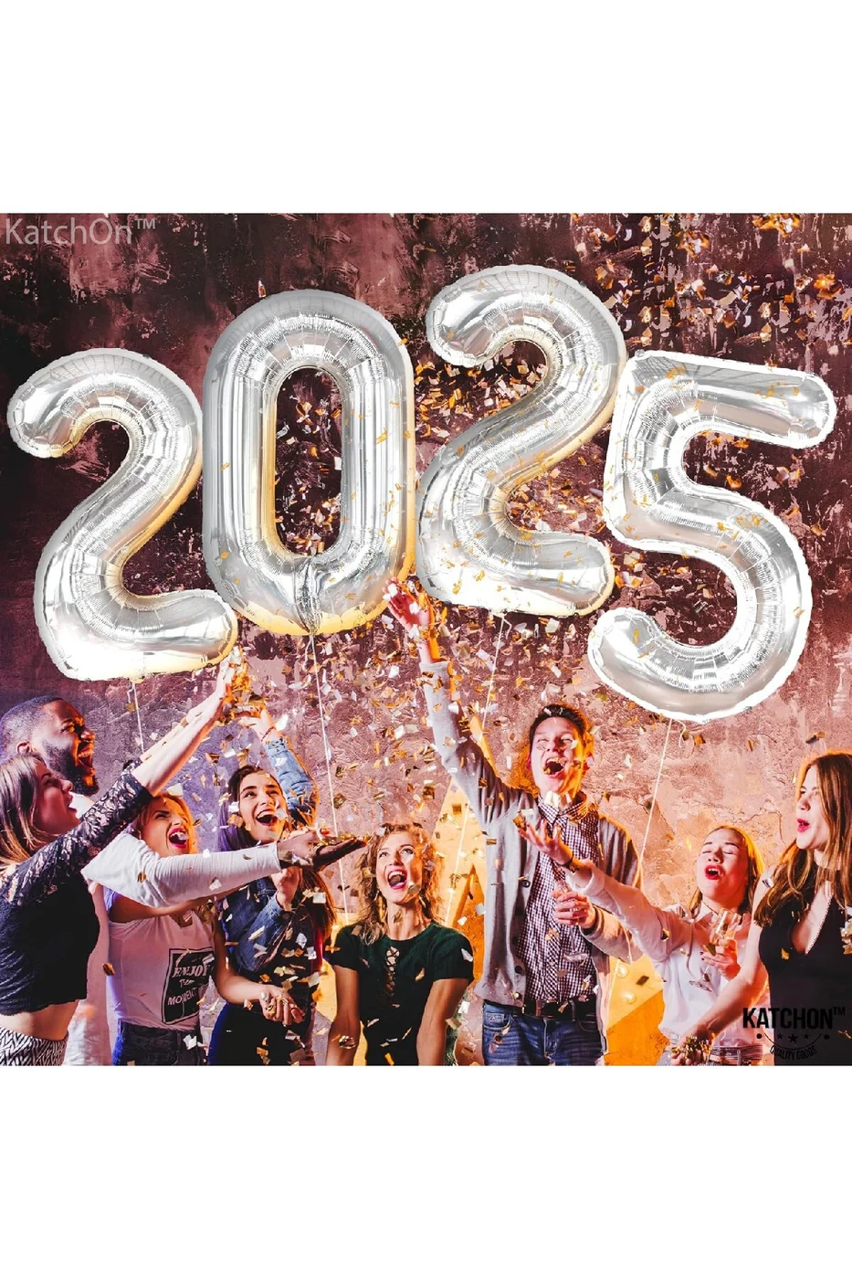 Yeni Yıl Büyük 2025 FolyoBalonları 34 İnç Mutlu Yıllar Süslemeleri Yılbaşı Arifesi Parti Malzemeleri gorsel 5
