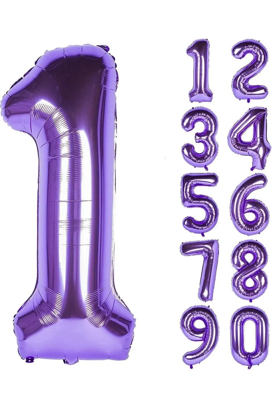 1 Yaş Mor Renk Rakam Folyo Balon 1 Bir Rakam Mor Folyo Balon