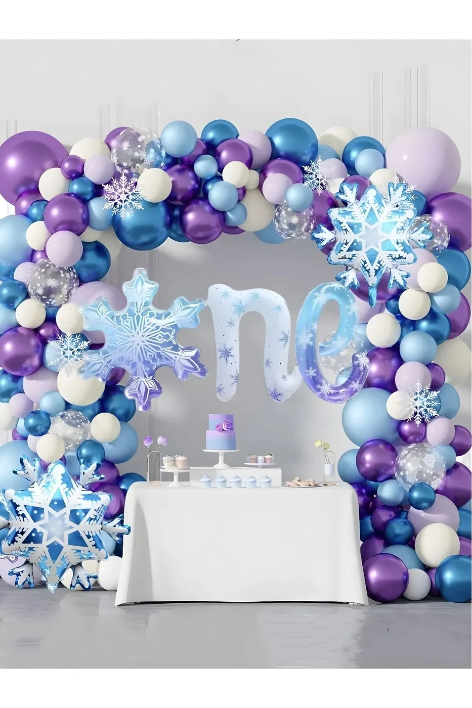 Frozen Temalı Karlar Ülkesi Temalı One Kartanesi Folyo Balonlu Doğum Günü Parti Seti Süsü