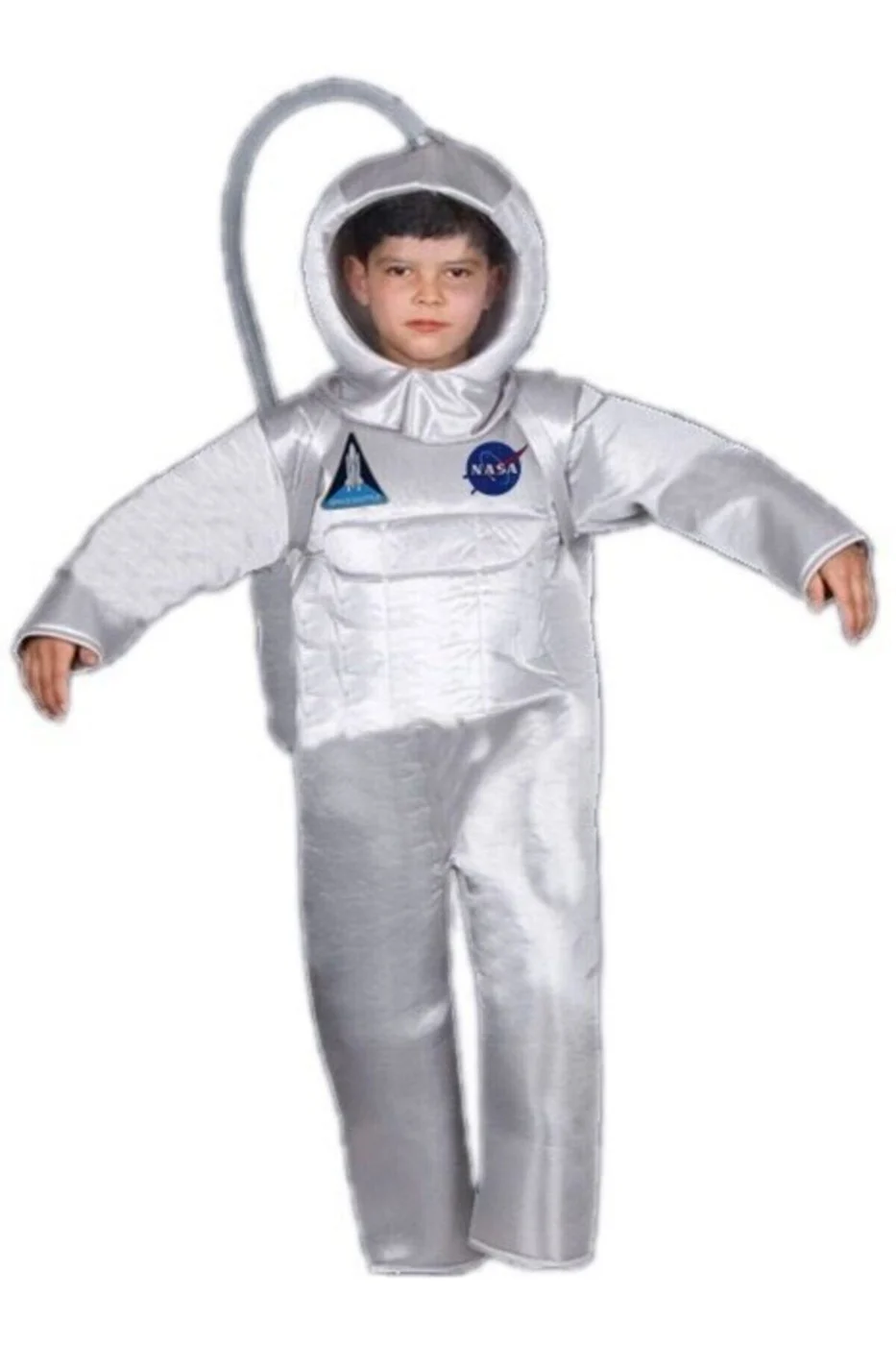 Çocuk Gümüş Nasa Logolu Astronot Kostümü