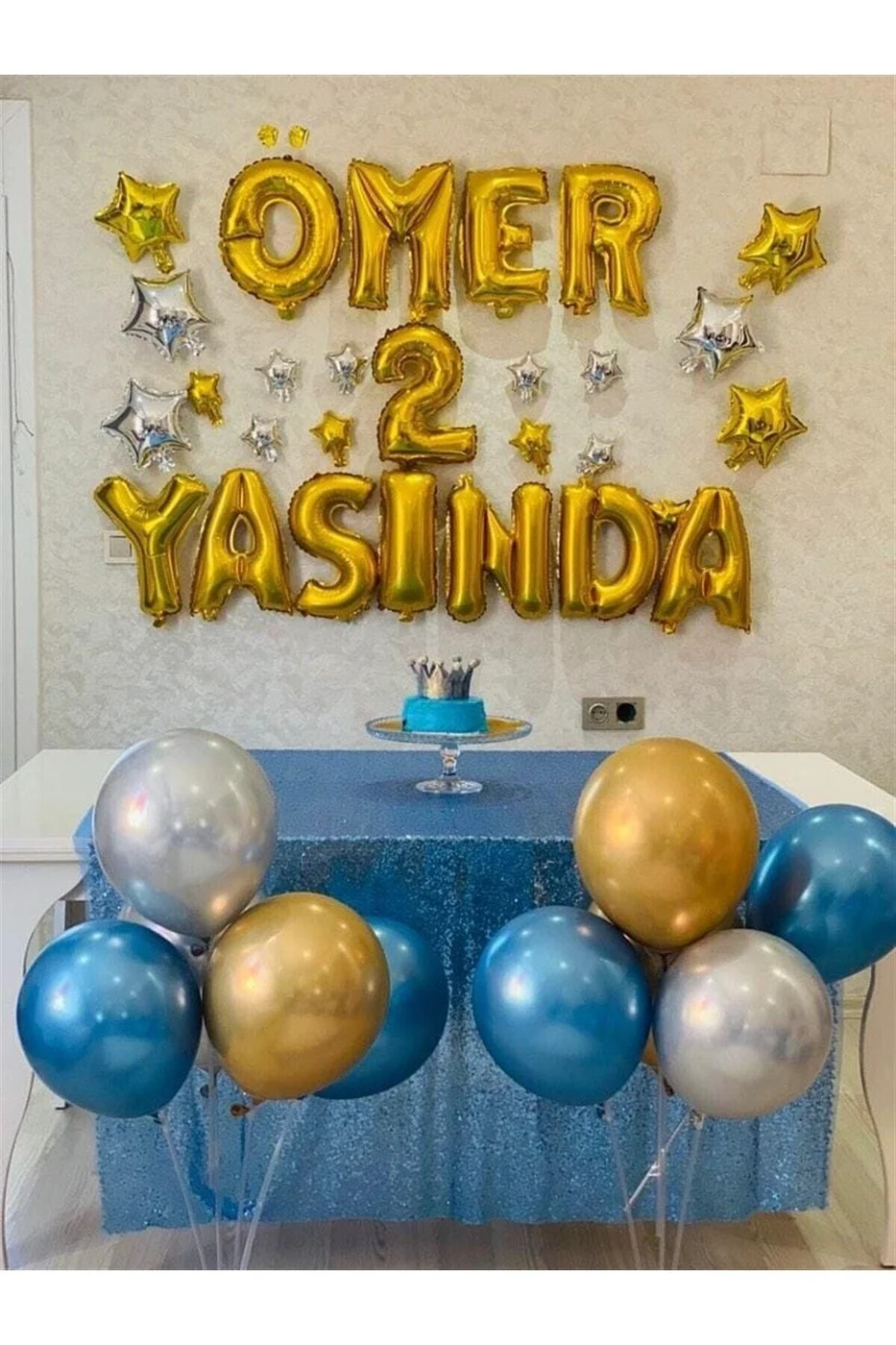 4 Harfli Yaş Folyo Balonlu Balon Seti-doğum Günü Harf Balon Seti Doğum Günü Süsü gorsel 2