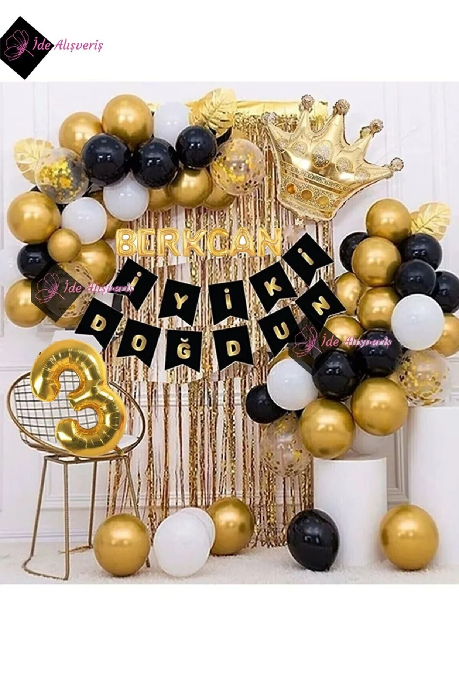7 Harfli Isim Ve Yaş, Kral Taçlı Balon Zinciri Doğum Günü Seti Iyi Ki Doğdun Doğum Günü Lüks Seti