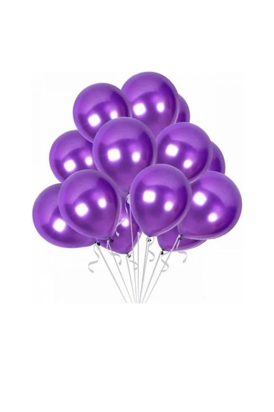 10 Adet Parlak Metalik Balon 10 İnç Parti Balonu Doğum Günü Süsleme