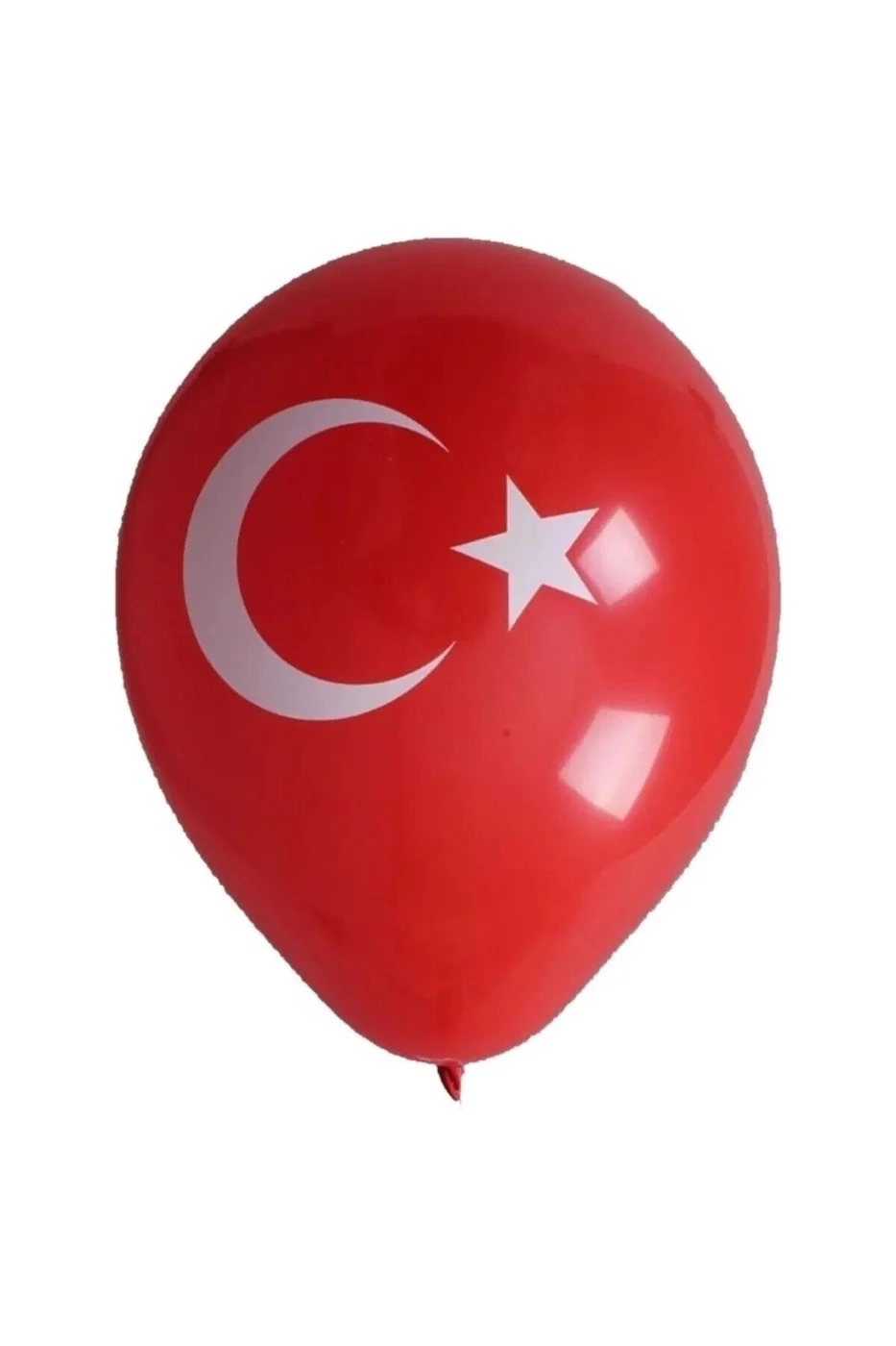 23 Nisan Türk Bayrağı Baskılı Ay Yıldız Kırmızı Beyaz Balon 12 Inç 30 Cm Milli Bayram Süsü 50 Adet gorsel 3