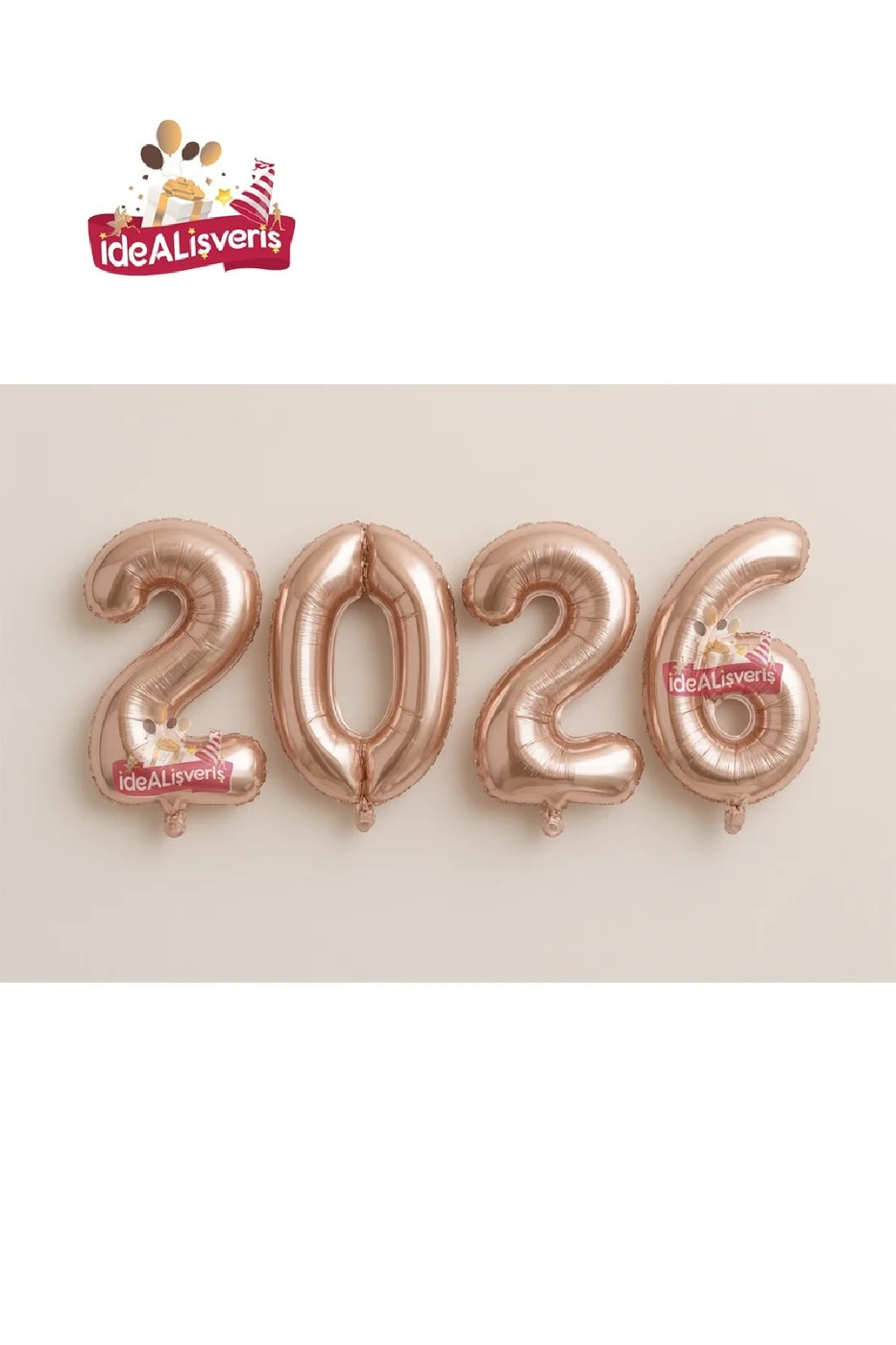 Yeni Yıl Büyük 2026 FolyoBalonları 34 İnç Mutlu Yıllar Süslemeleri Yılbaşı Arifesi Parti Malzemeleri