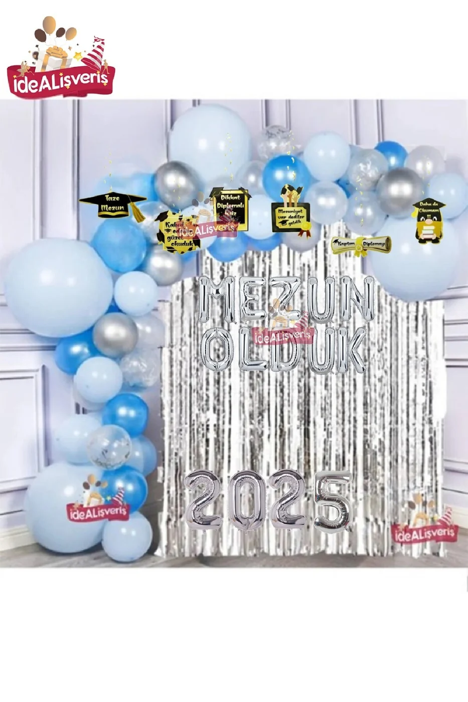 Gümüş Mezuniyet Süsleri Full Süsleri 2025 gorsel 2