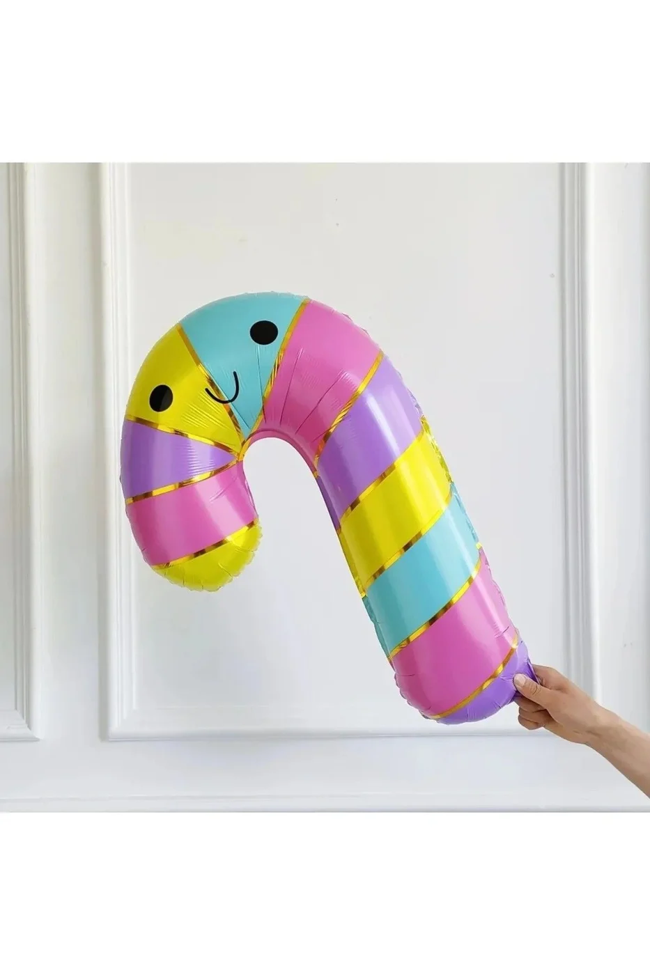 Renkli Baston Şeker Folyo Balon 74*54cm gorsel 4