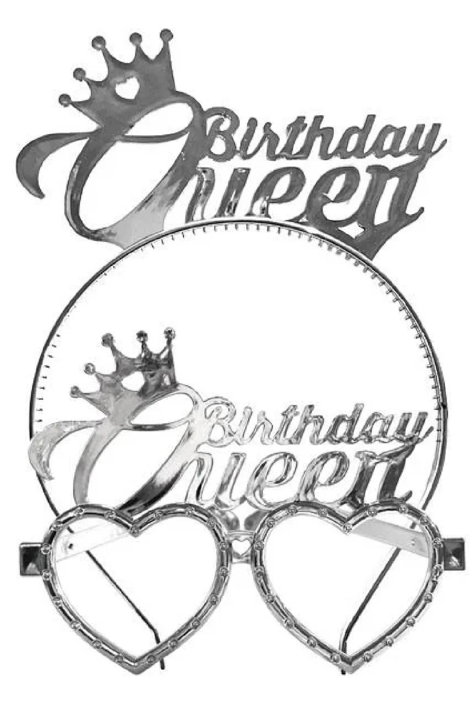 Birthday Queen Mika Taç Gözlük - Doğum Günü Konsepti - Parti Malzemeleri gorsel 4