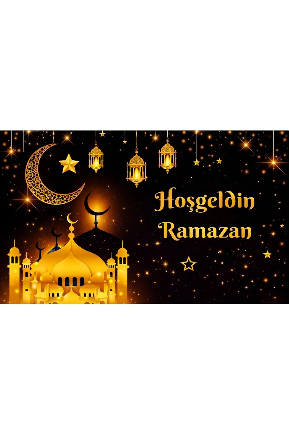 Hoşgeldin Ramazan Temalı Doğum Günü Afişi ArkaFonu 60x100 Vinil Branda Pankart Ramazan Afişi Süsü gorsel 7