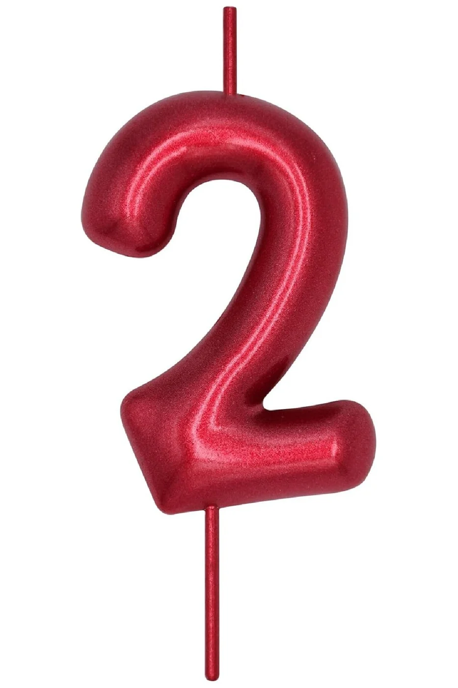 2 YAŞ PARLAK KIRMIZI ŞIK MUM 12 CM gorsel 6