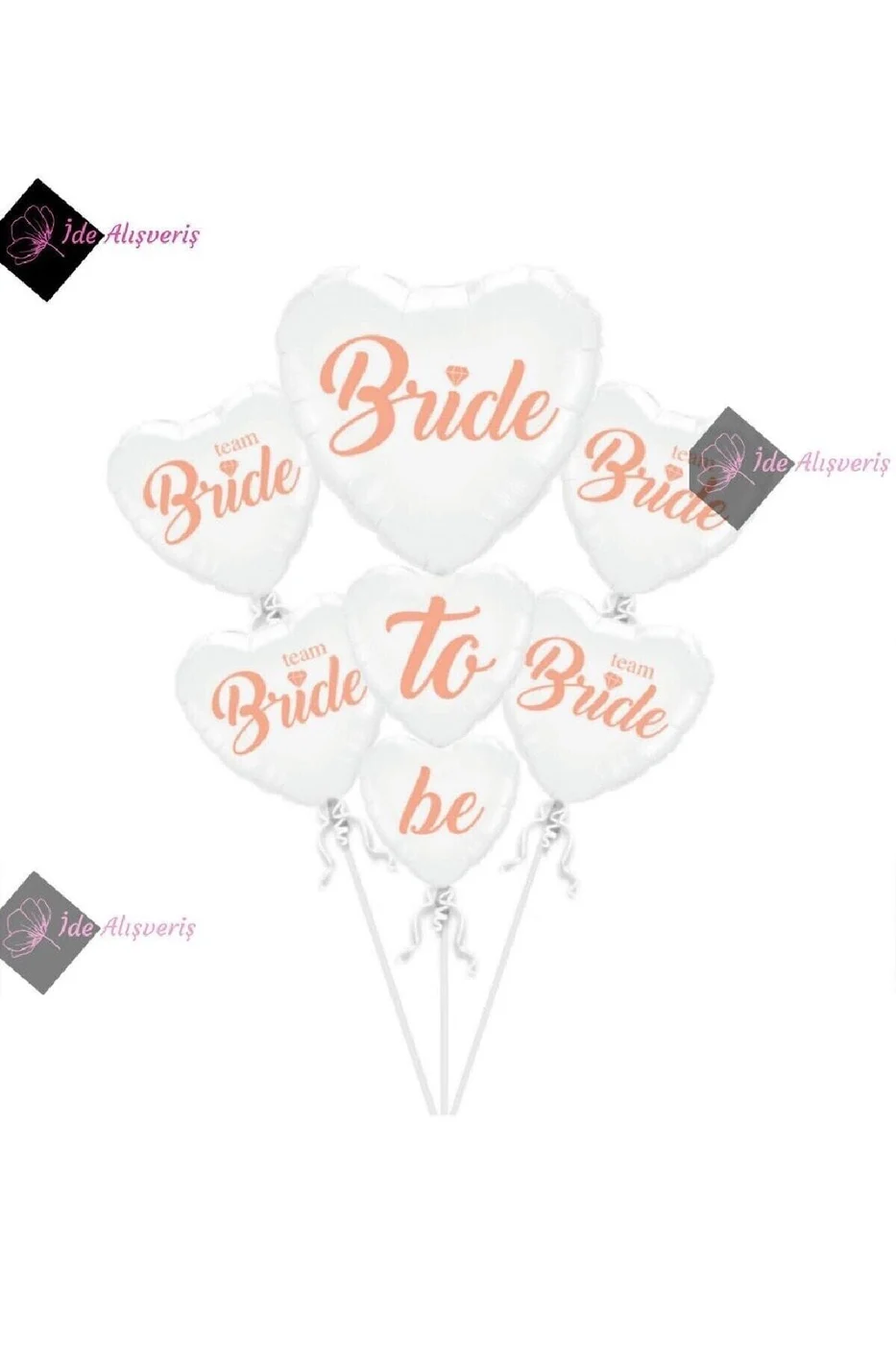 50 Balonlu Bride To Be Kalpli Bekarlığa Veda Partisi 1 Bride 10 Team Bride Gold Renkli Geçici Dövme gorsel 4