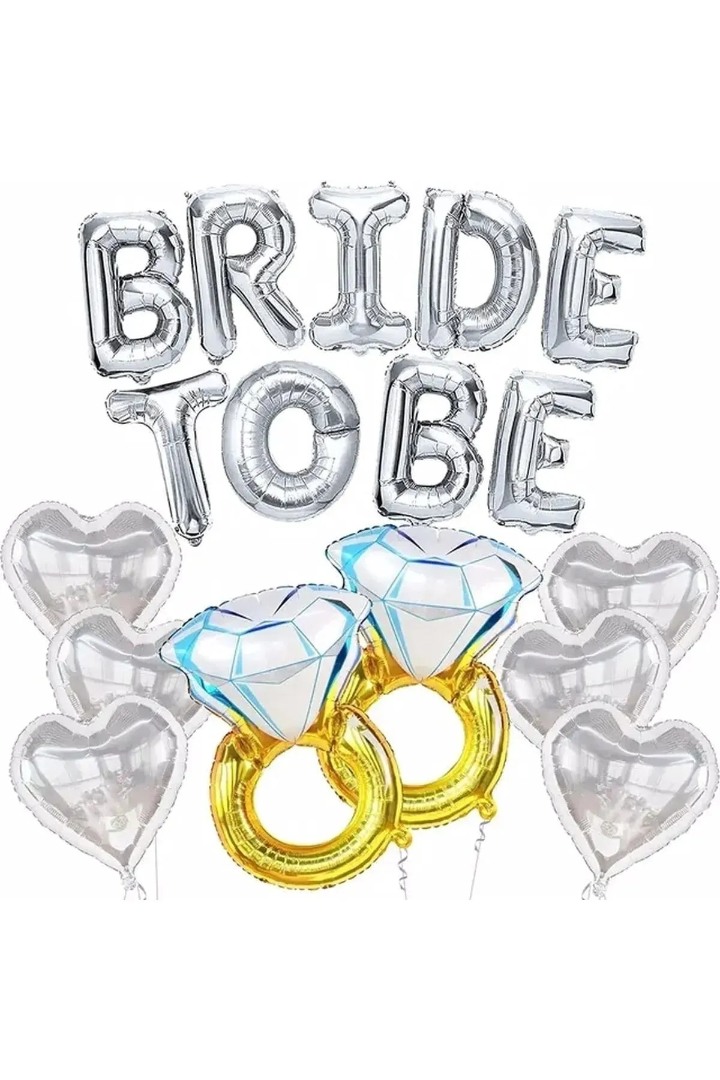Bekarlığa Veda Gümüş Bride To Be Parti Seti