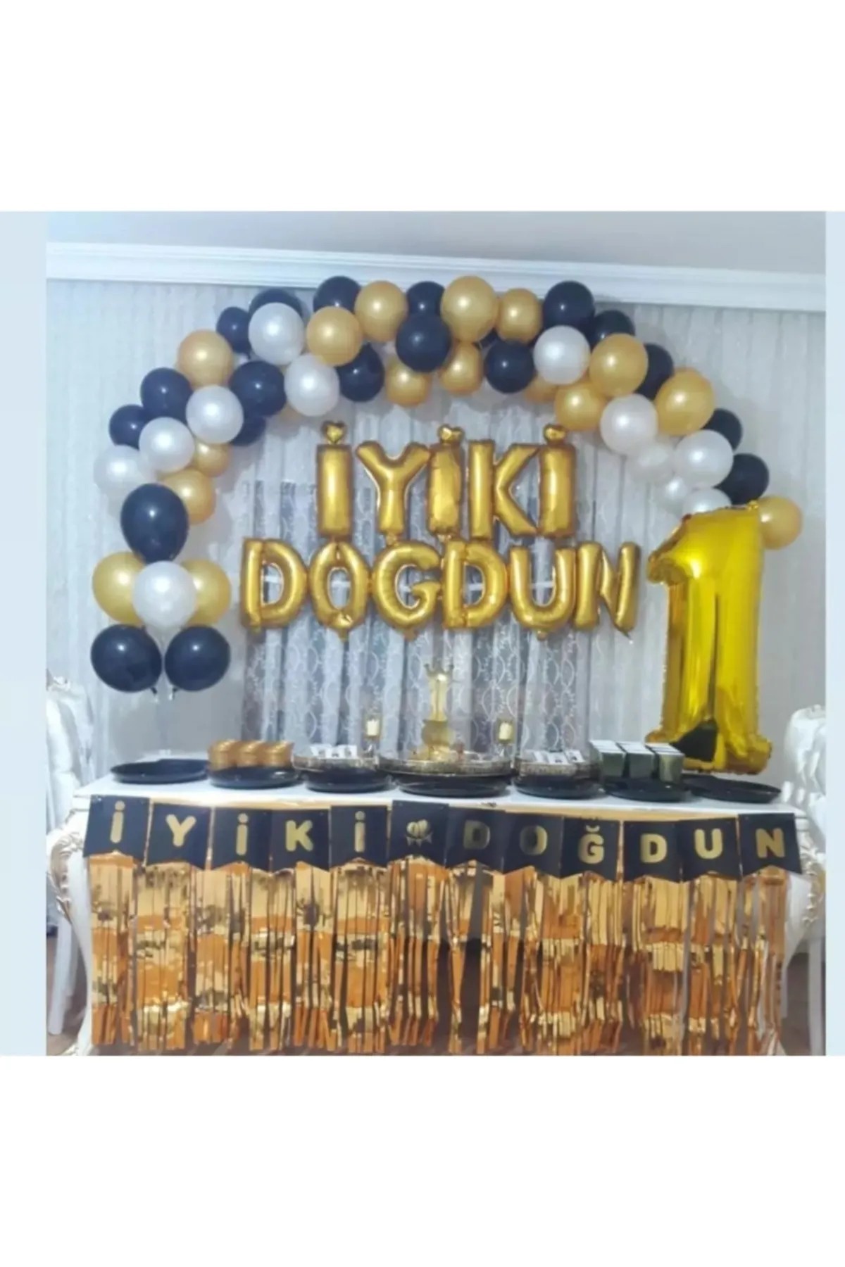 Bkmc Doğum Günü Seti Gold Siyah Doğum Günü Seti