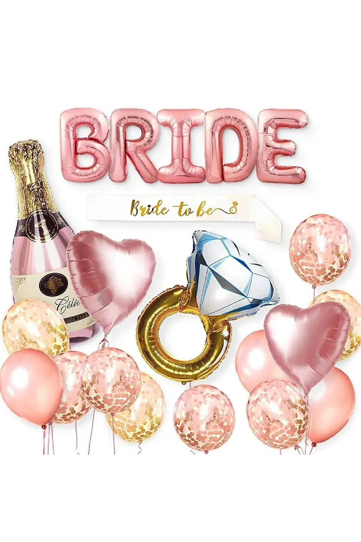 Bkmc Rose Gold Bride Bekarlığa Veda Partisi Seti