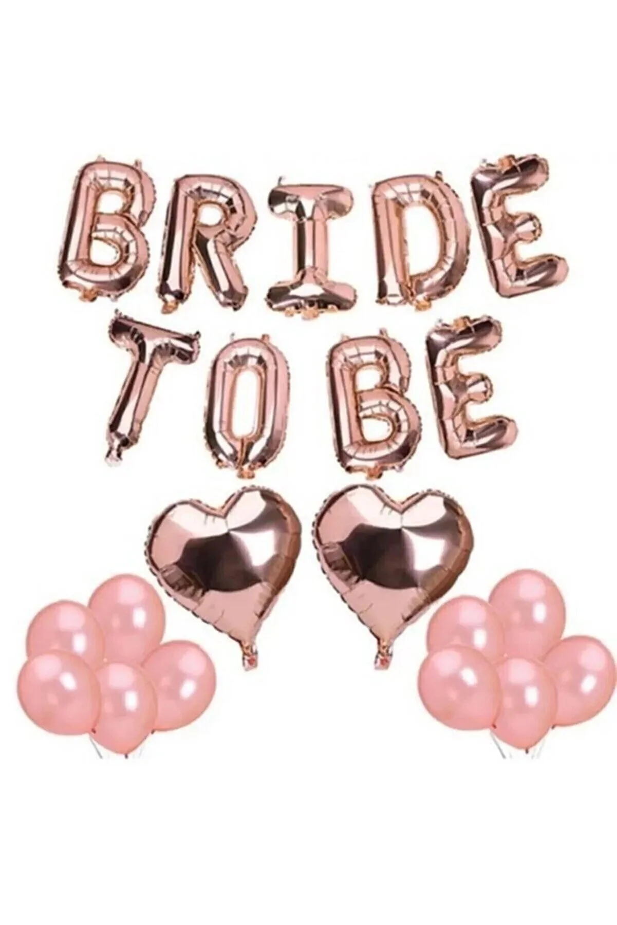 Bkmc Rosegold Bride To Be Folyo Latex Balon Seti, Bekarlığa Veda Seti Bride set folyo