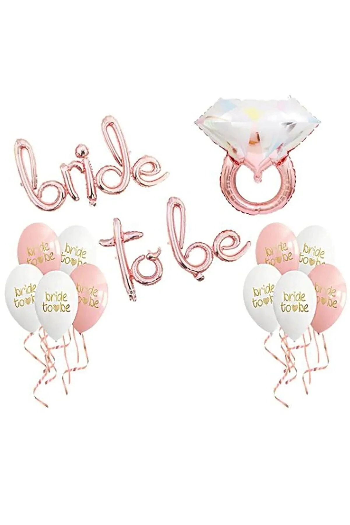 Bkmc Rosegold Bride To Be Konsepti Balon Seti